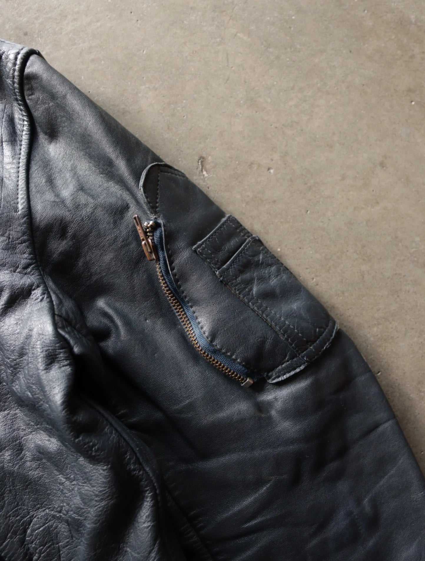 1980S FRENCH LEATHER BIKER JACKET