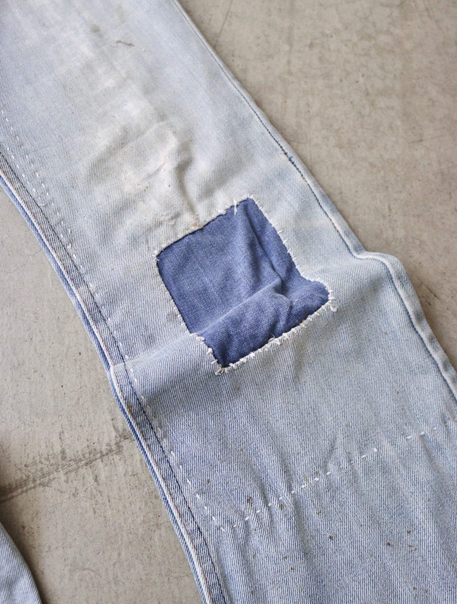 1970S LEVI'S 646 PATCHWORK REPAIRED DENIM PANTS