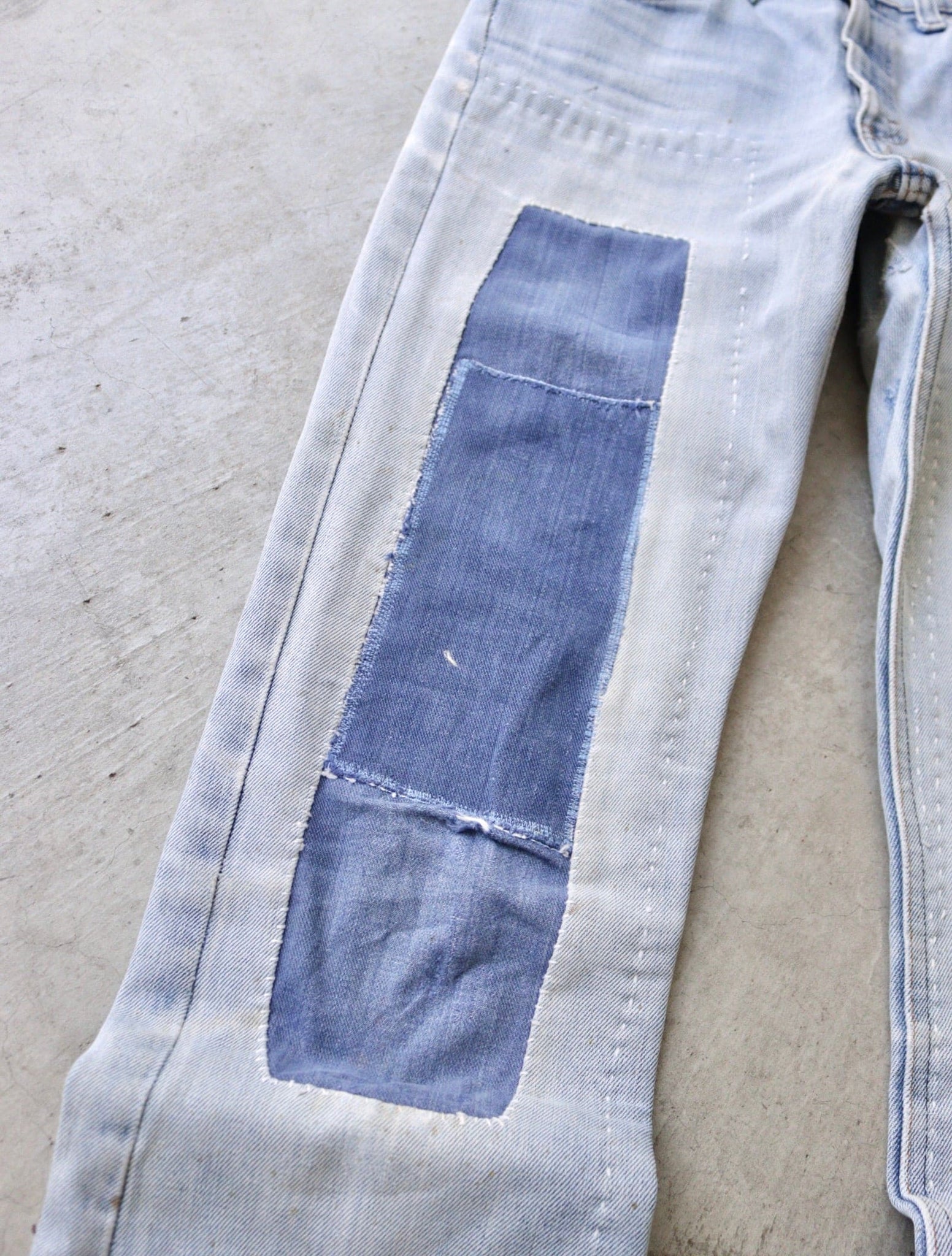 1970S LEVI'S 646 PATCHWORK REPAIRED DENIM PANTS