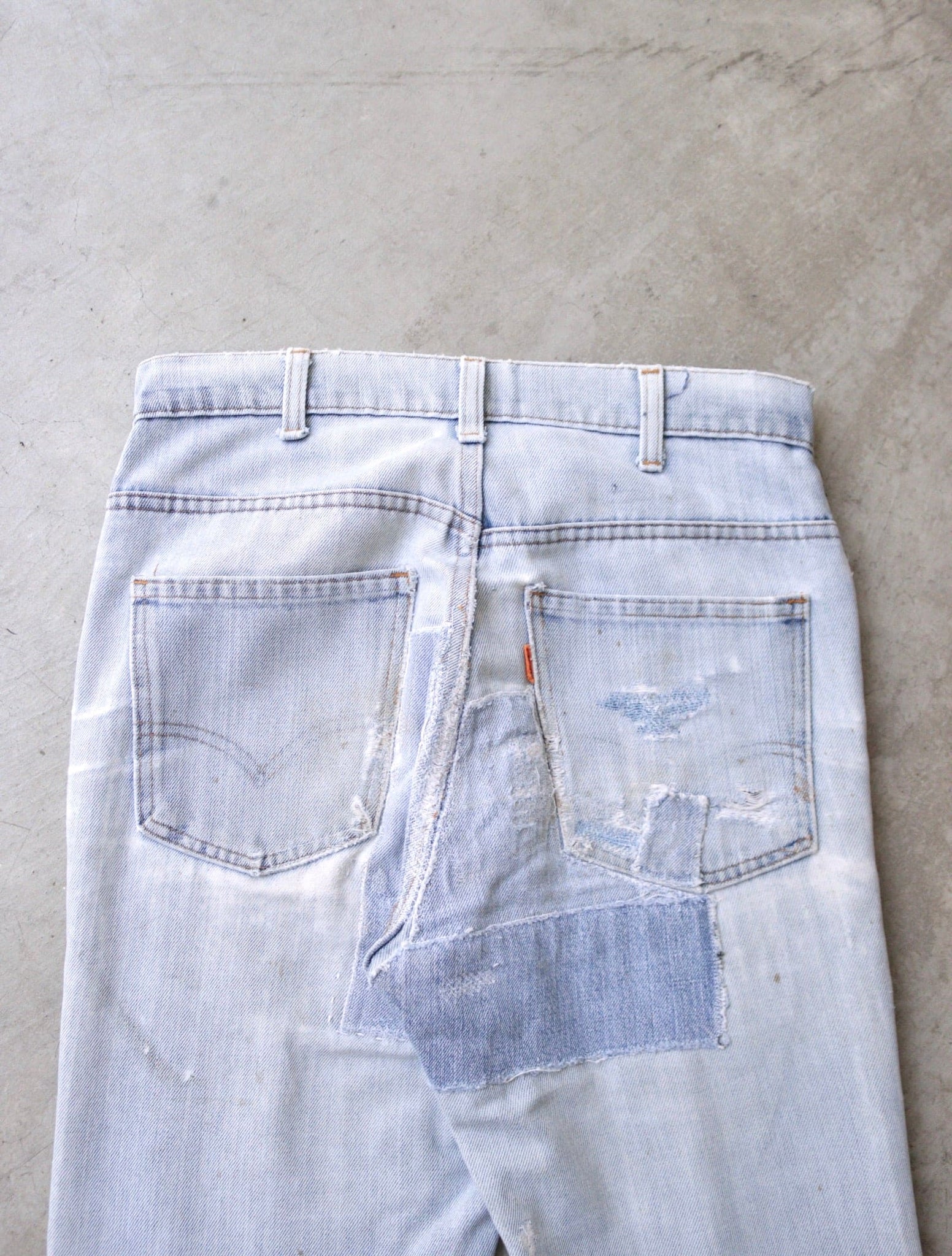 1970S LEVI'S 646 PATCHWORK REPAIRED DENIM PANTS