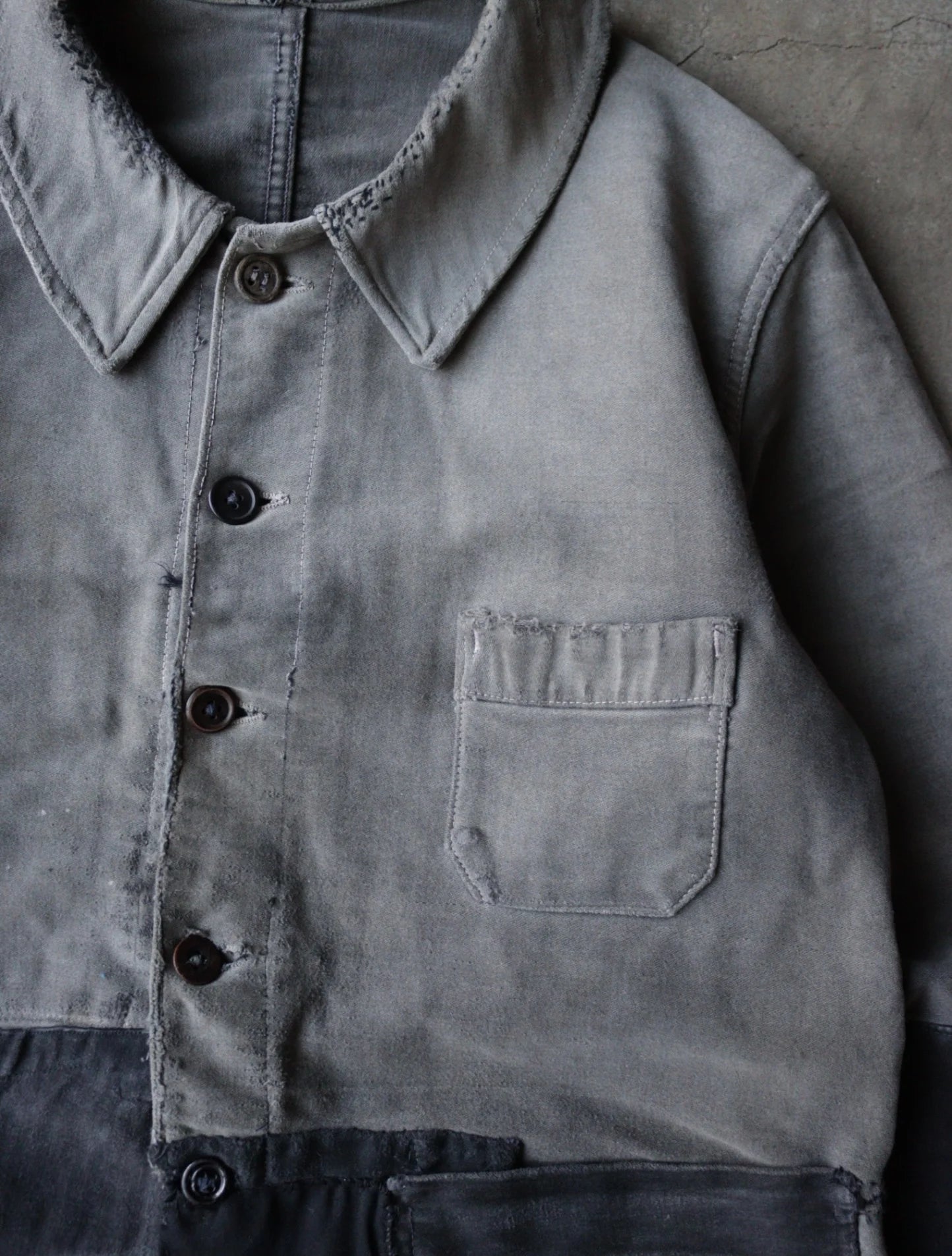 1940S FRENCH CHORE PATCHED JACKET