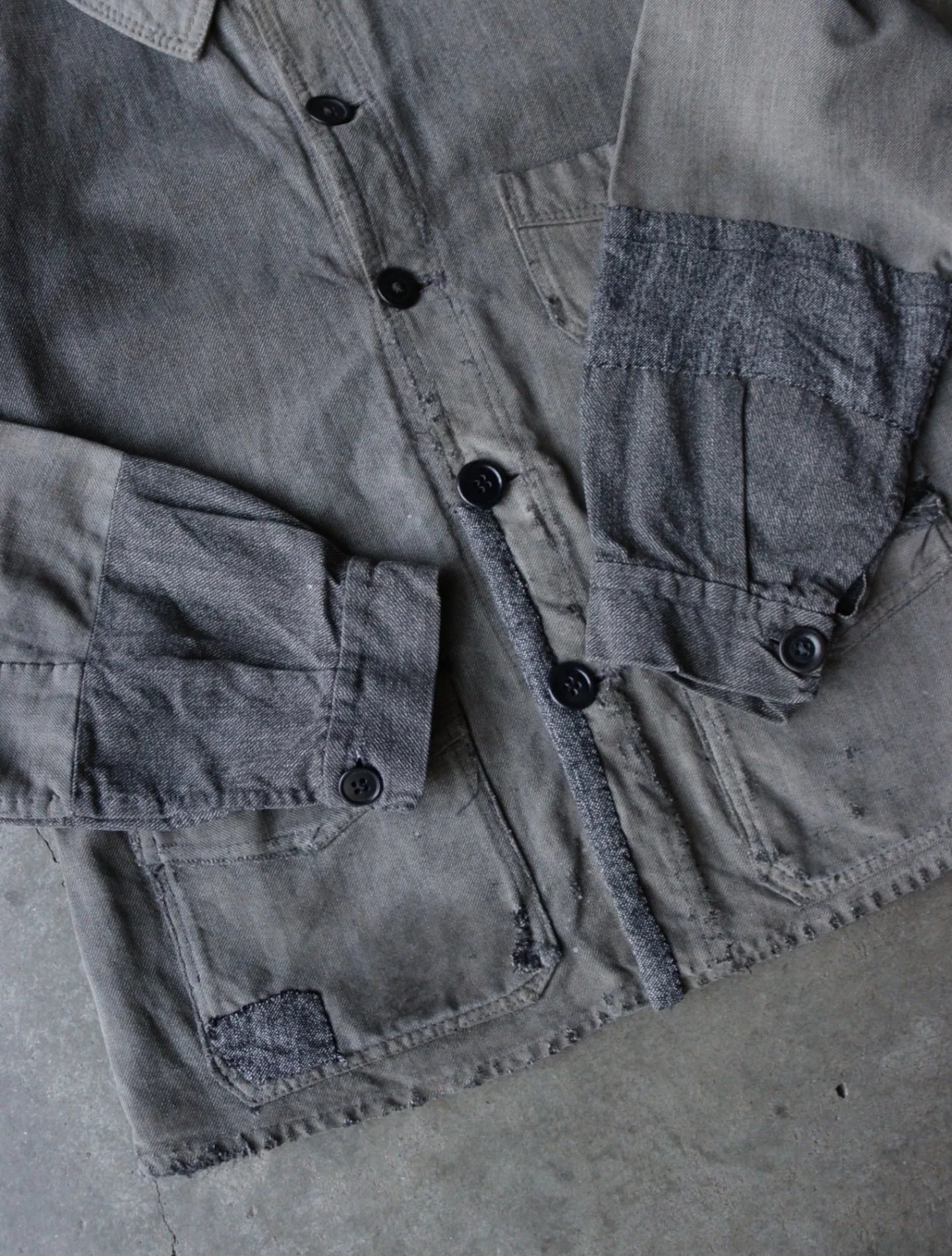 1930S FRENCH SALT AND PEPPER CHORE JACKET – TWO FOLD 1930S FRENCH SALT AND PEPPER CHORE JACKET – TWO FOLD