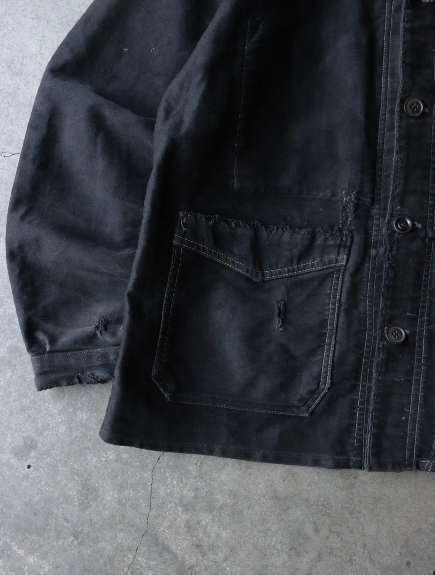 1940S BLACK FRENCH CHORE JACKET