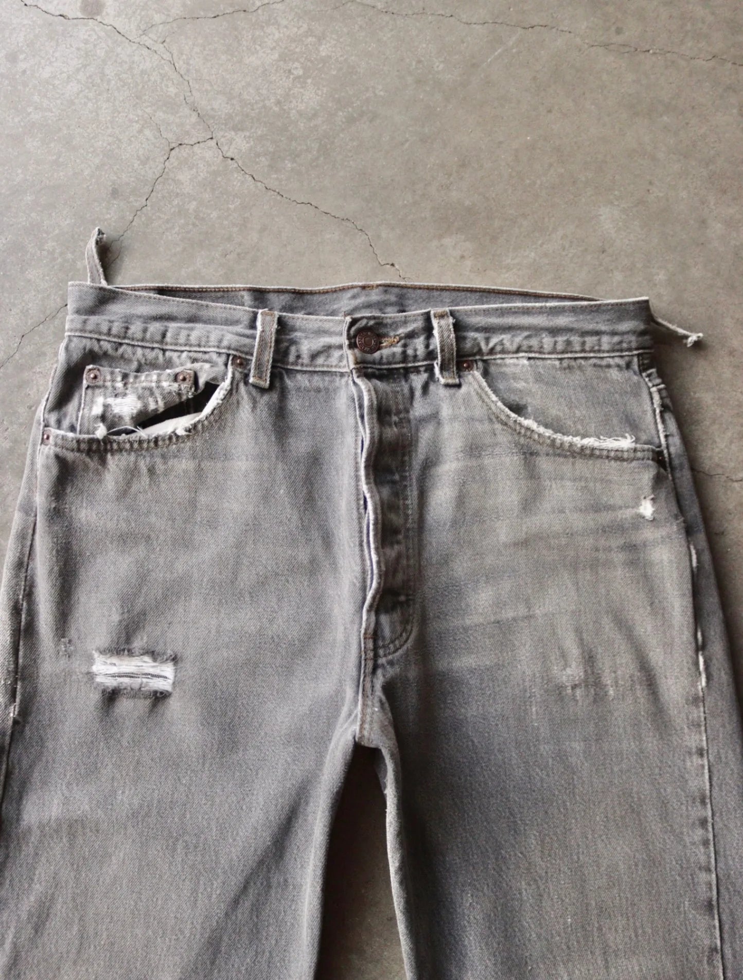 1990S LEVI'S 501 DISTRESSED DENIM PANTS