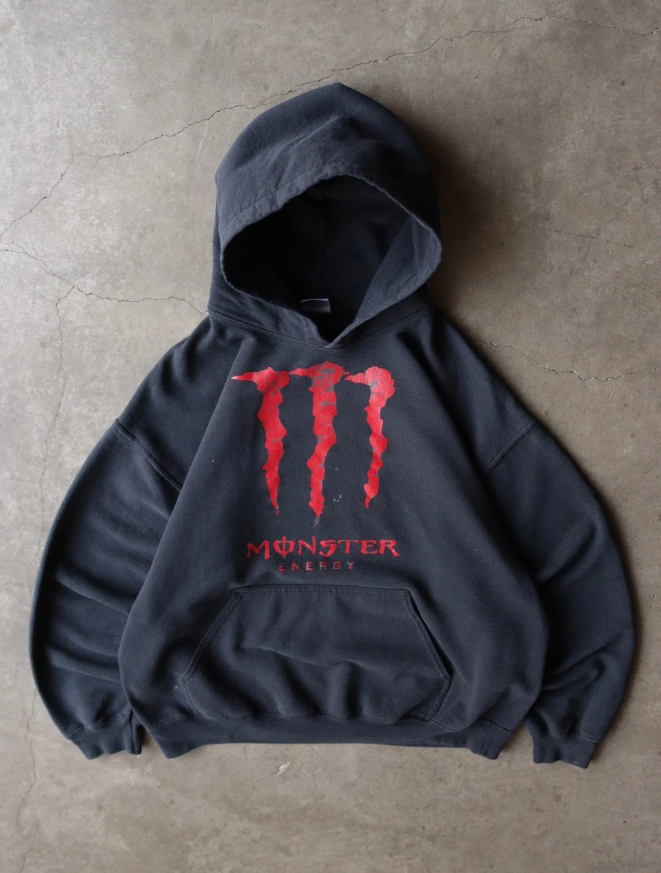 2000S RED MONSTER ENERGY HOODED SWEATSHIRT