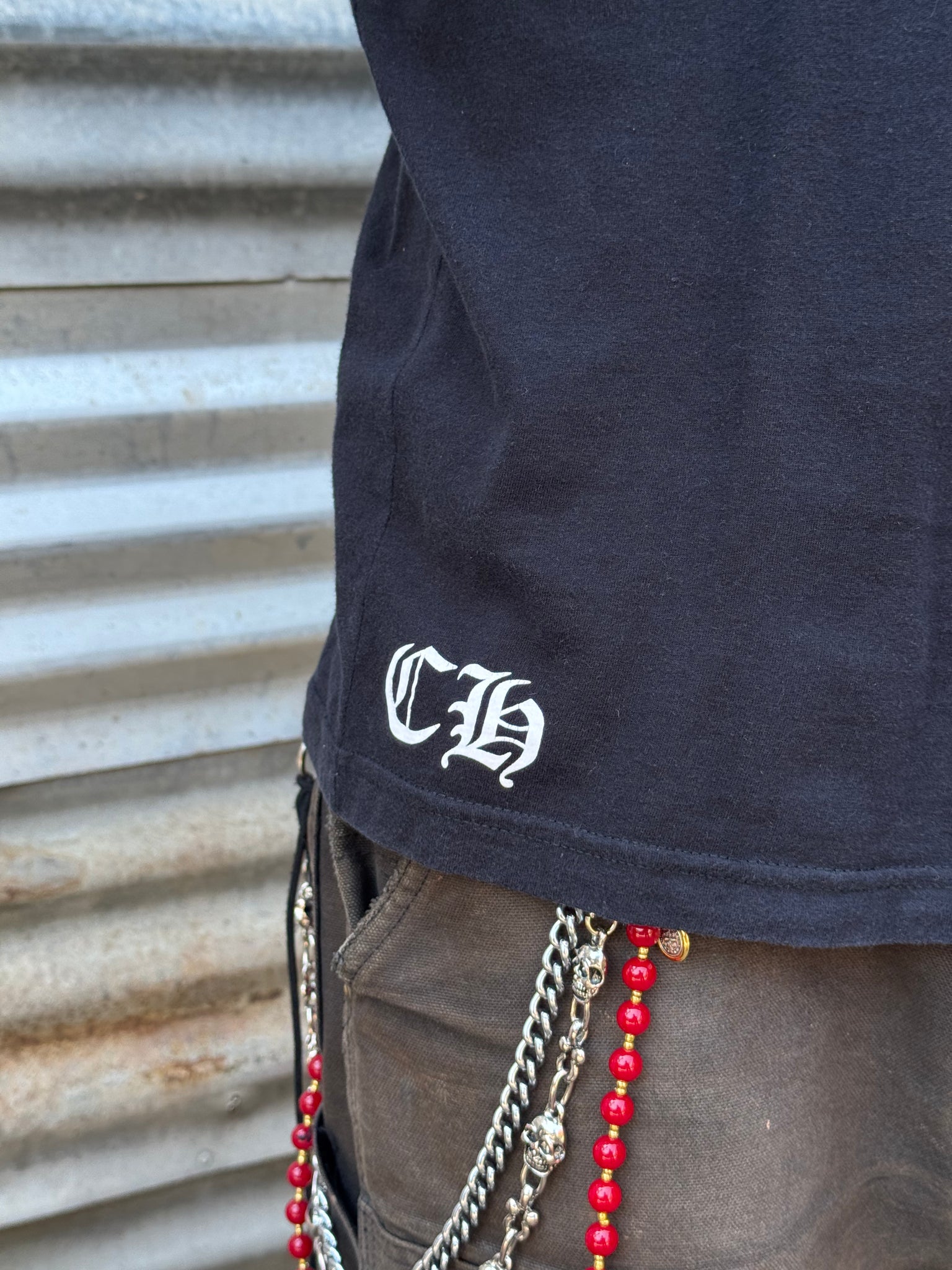 2000S CHROME HEARTS FLORAL CROSS FADED TEE