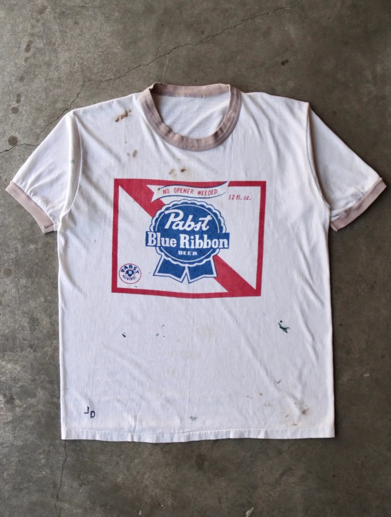 1990S DISTRESSED PBR RINGER TEE