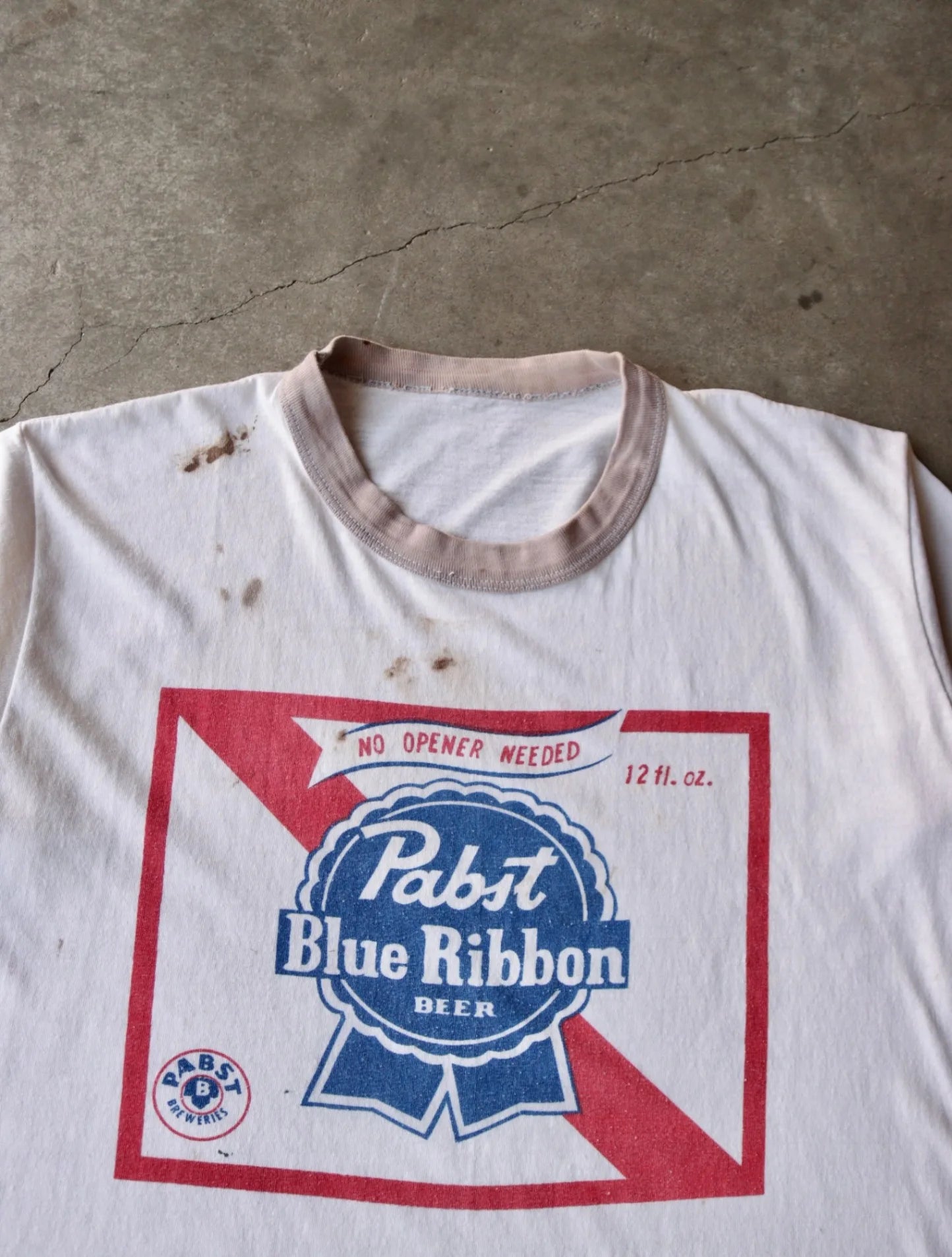 1990S DISTRESSED PBR RINGER TEE