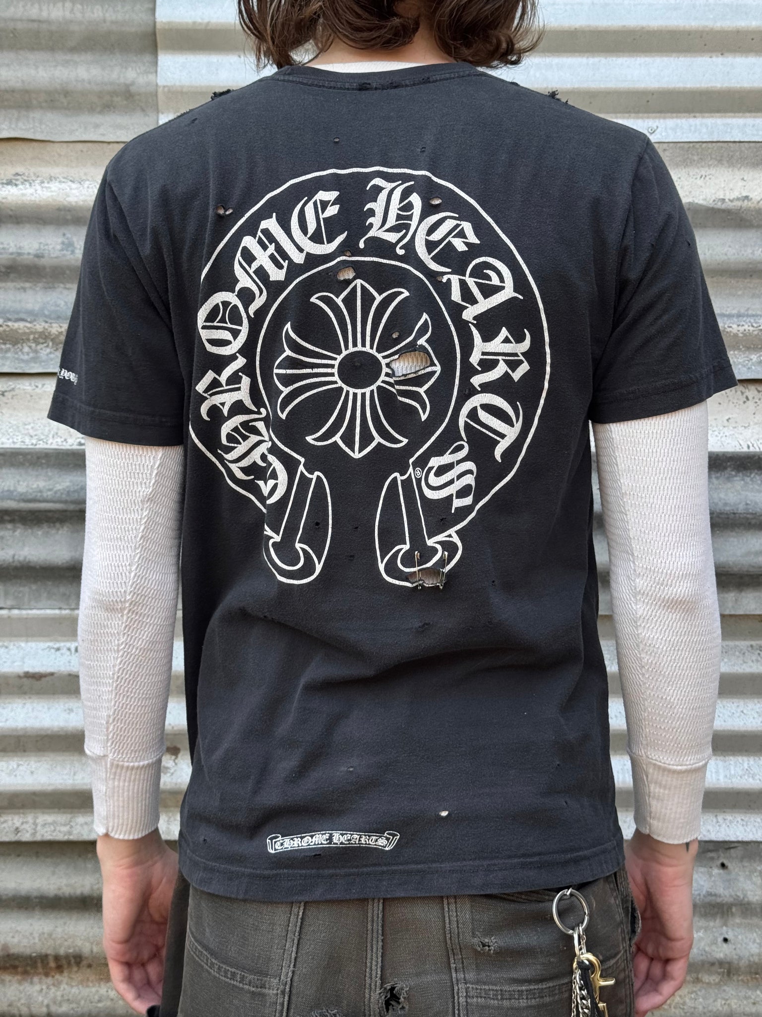 2000S CHROME HEARTS DISTRESSED TEE + THERMAL