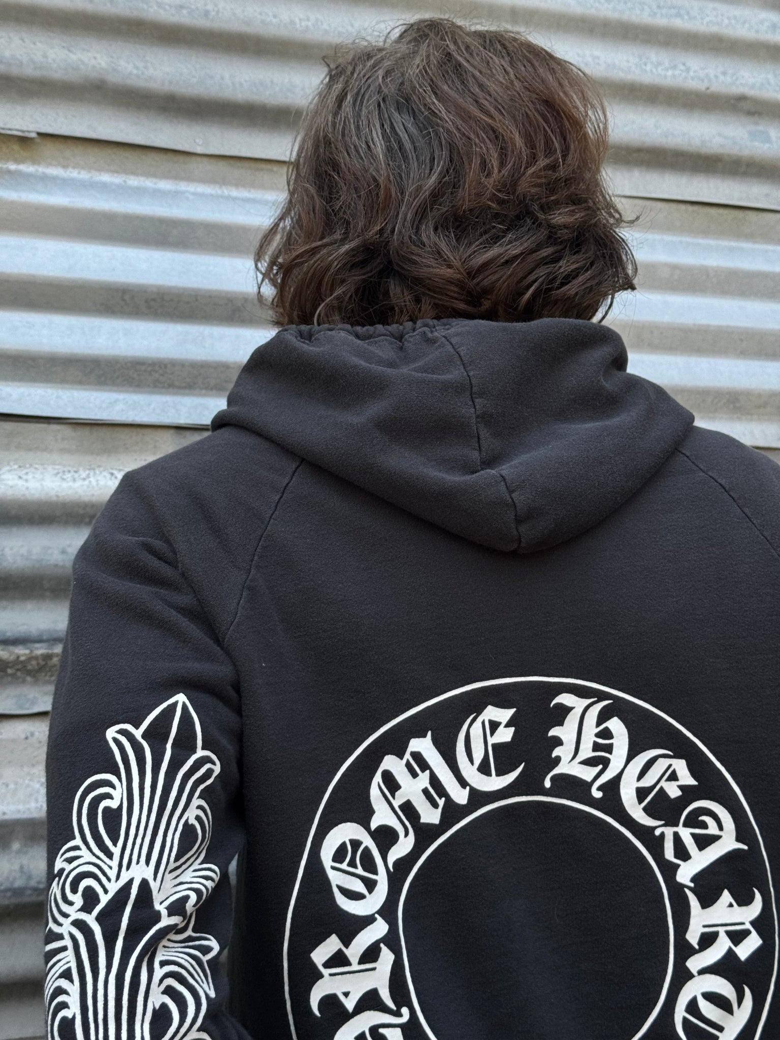 1990S CHROME HEARTS ZIP UP HOODED SWEATSHIRT