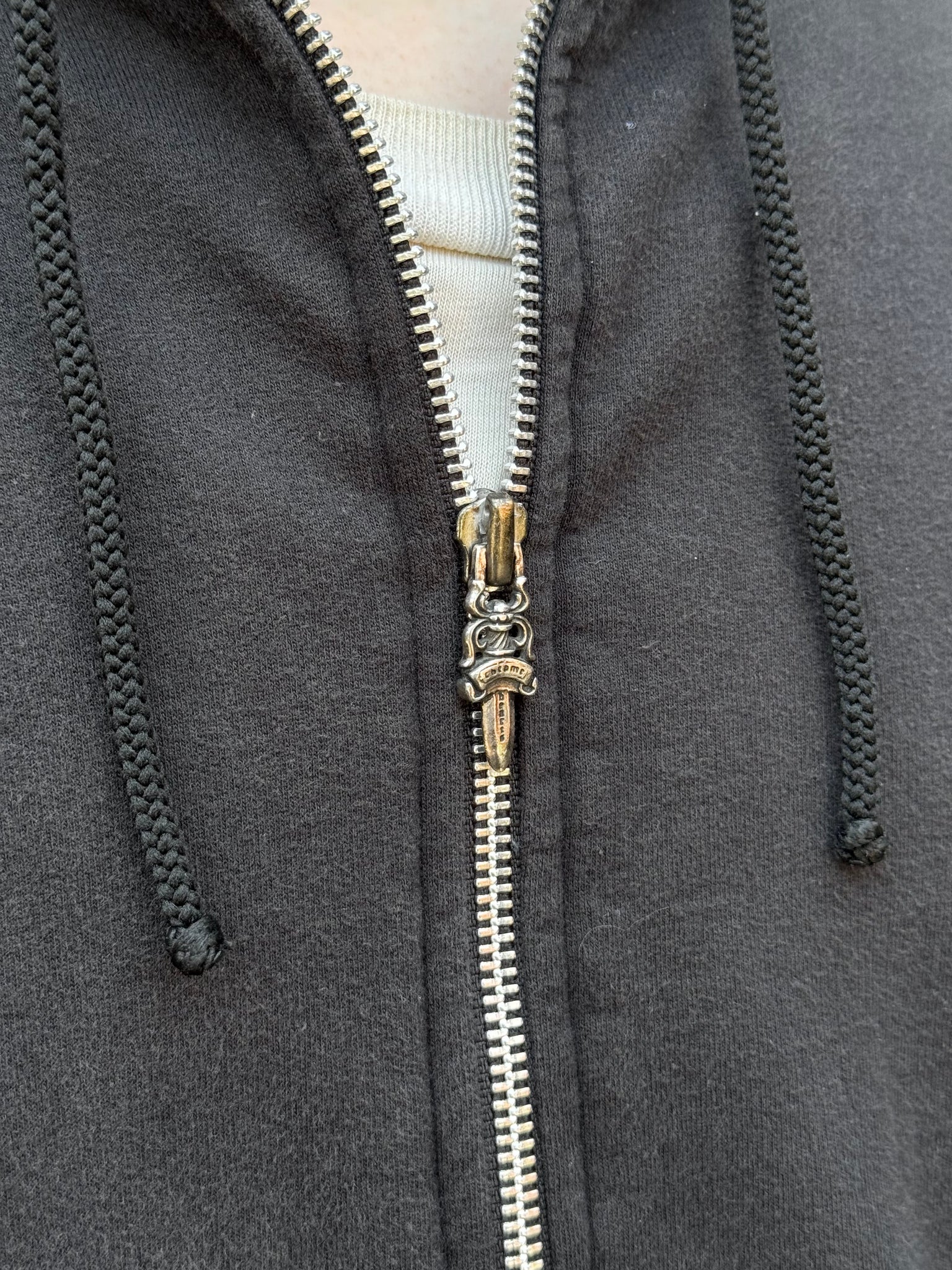 1990S CHROME HEARTS ZIP UP HOODED SWEATSHIRT