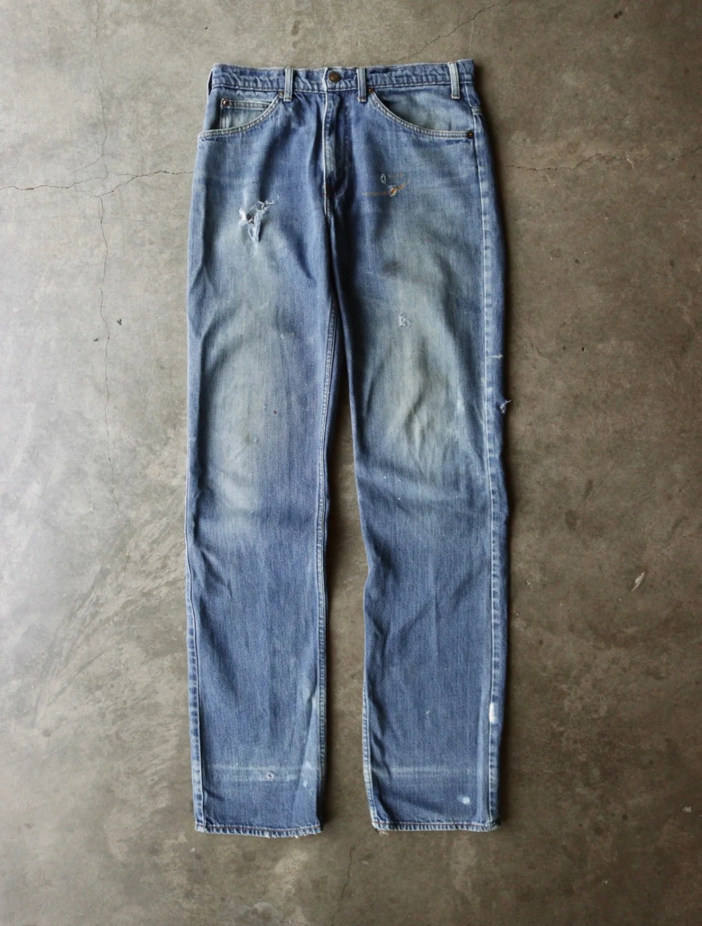 1980S ORANGE TAB DENIM PANTS