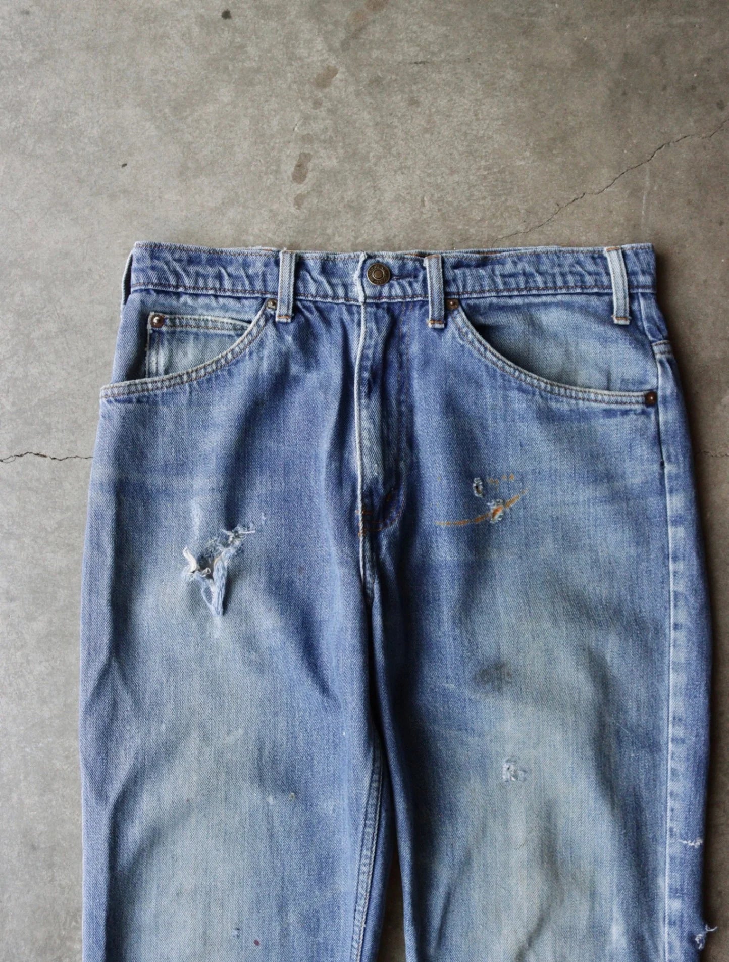 1980S ORANGE TAB DENIM PANTS