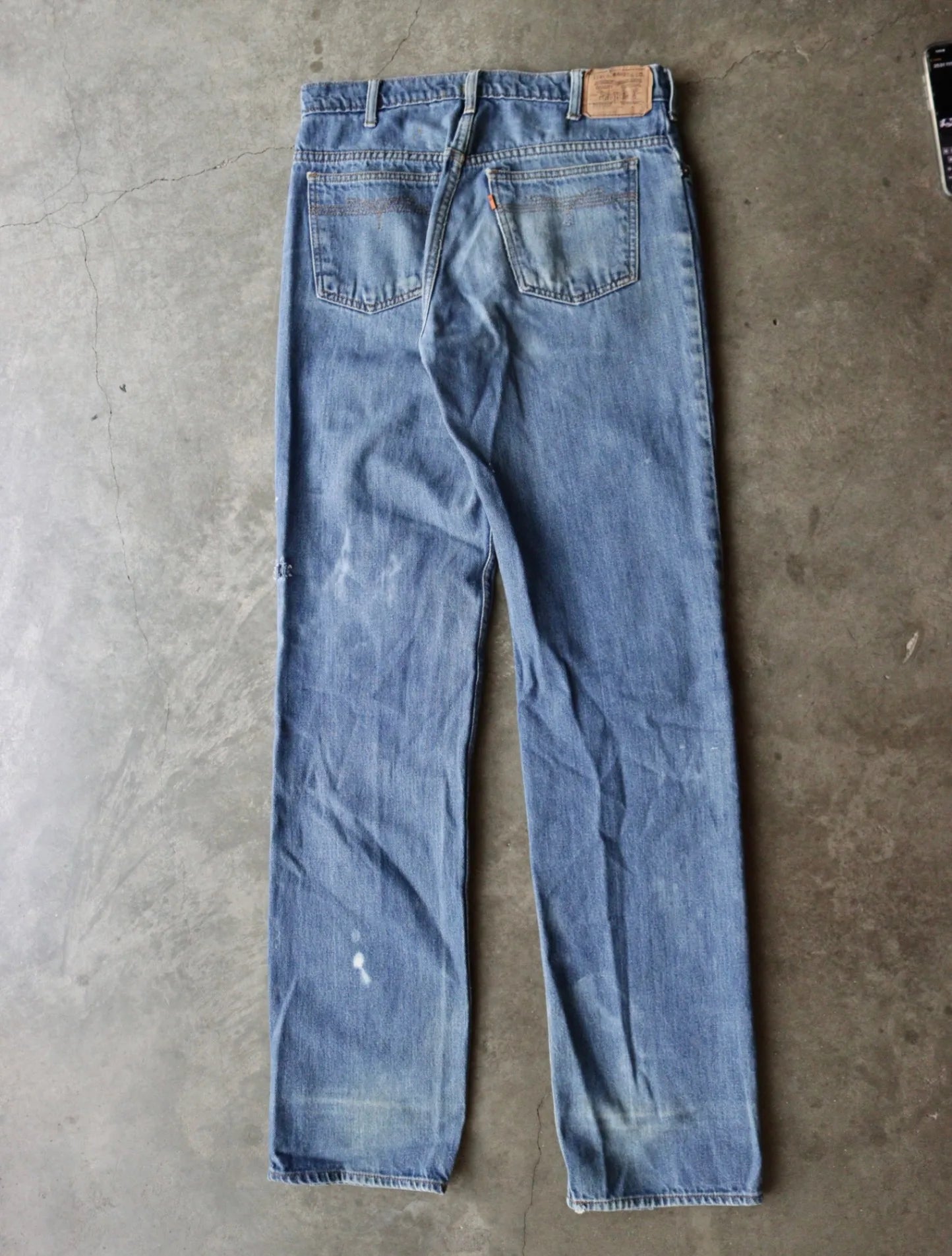 1980S ORANGE TAB DENIM PANTS