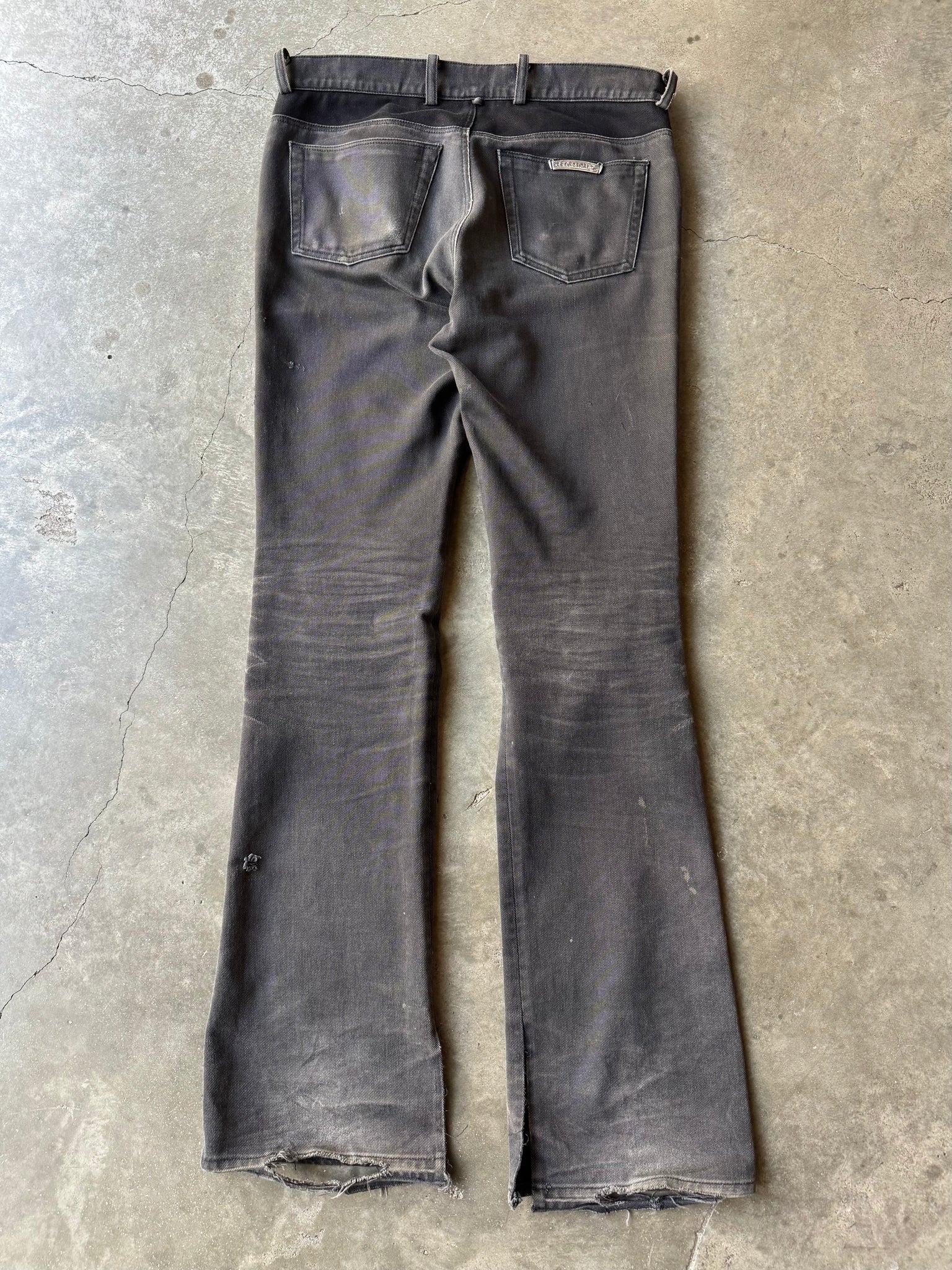 2000S CHROME HEARTS FADED BOOTCUT DENIM LE FLEUR PANTS