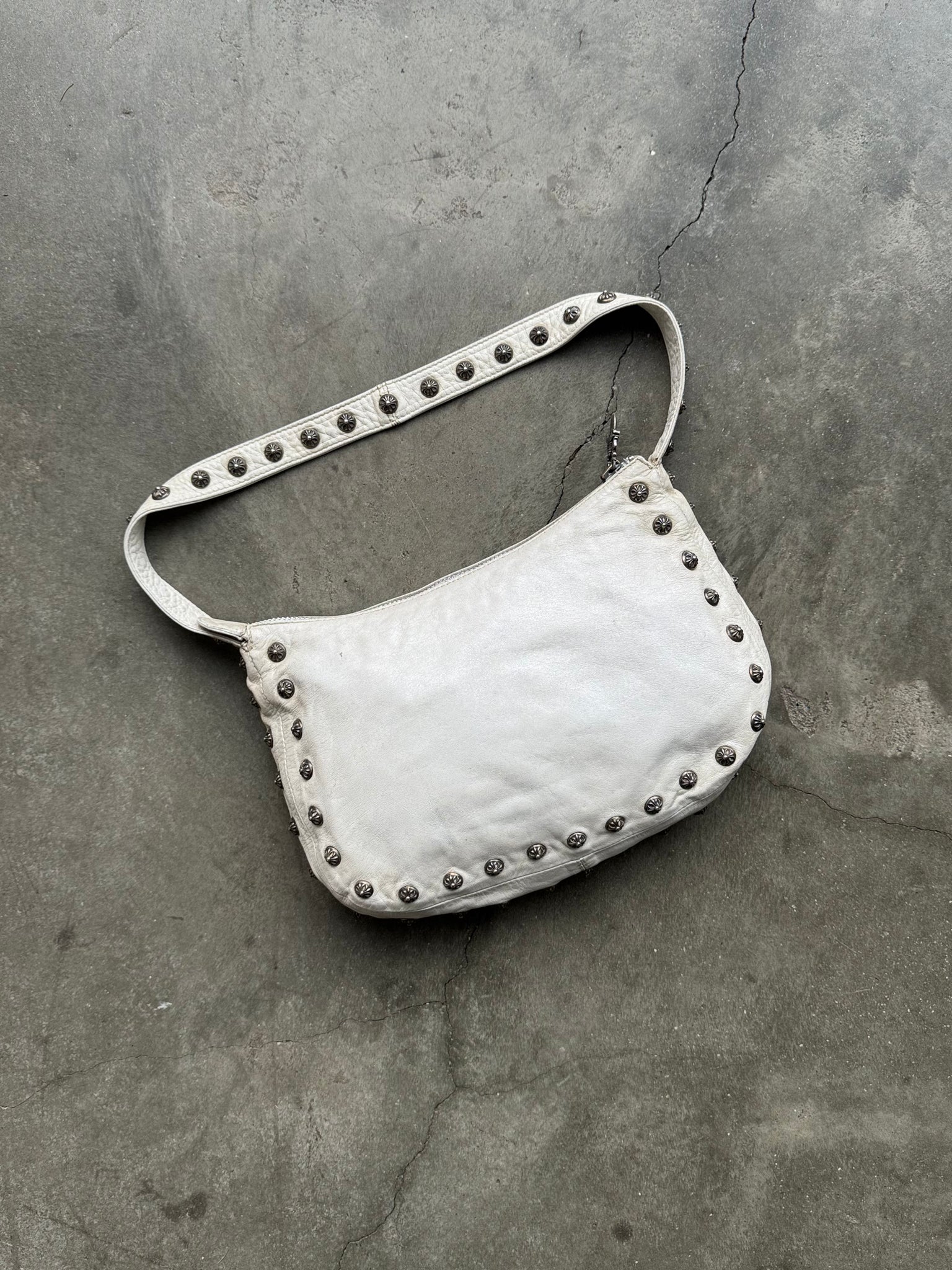 1990S CHROME HEARTS FLORAL STUDDED LEATHER HANDBAG