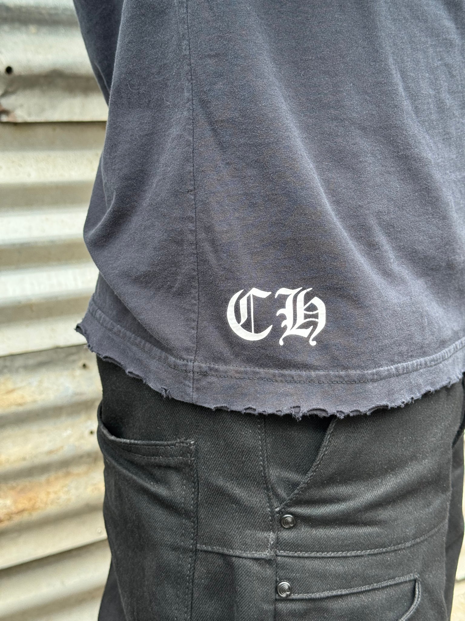 1990S CHROME HEARTS CROSS SPINE TEE + 70S WAFFLE THERMAL