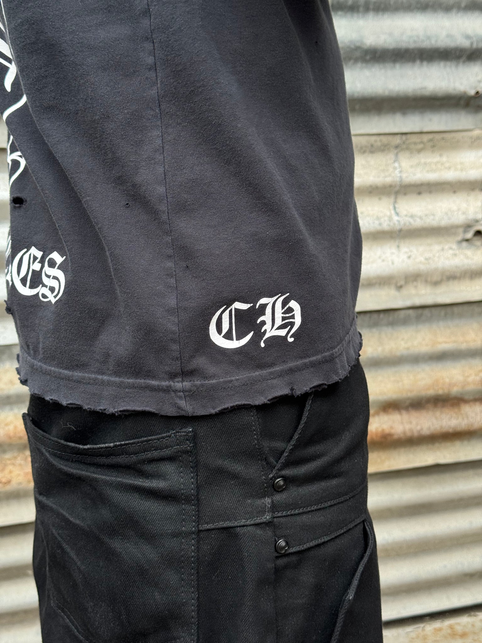 1990S CHROME HEARTS LOS ANGELES TEE + + 70S WAFFLE THERMAL