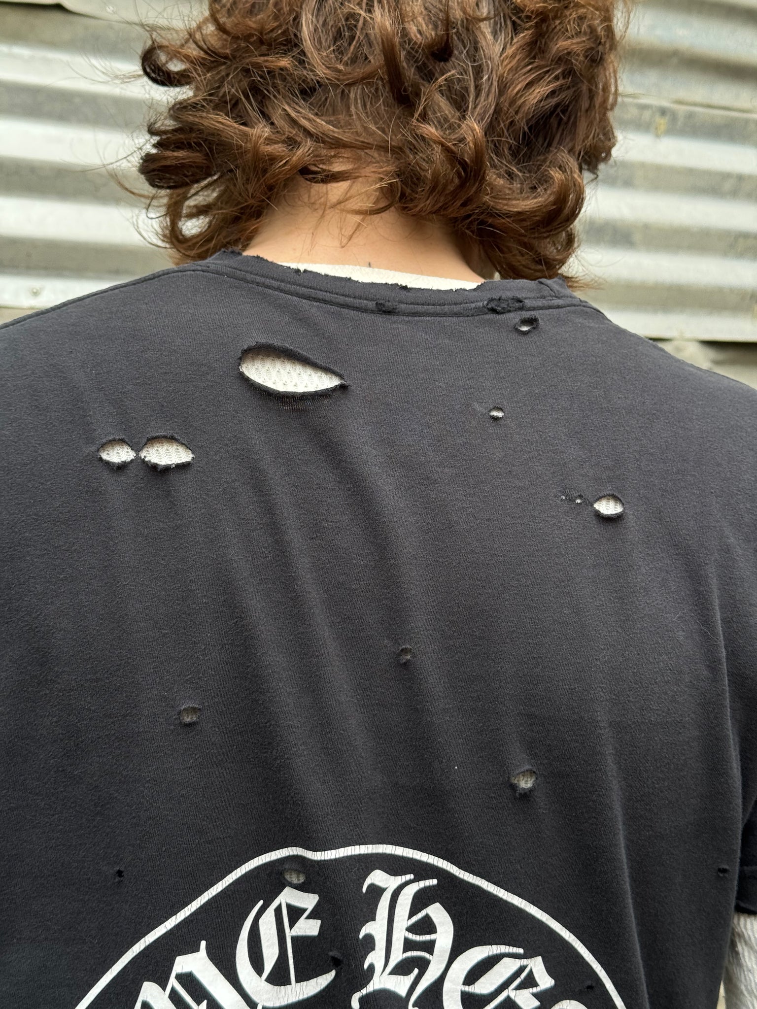 1990S CHROME HEARTS LOS ANGELES TEE + + 70S WAFFLE THERMAL