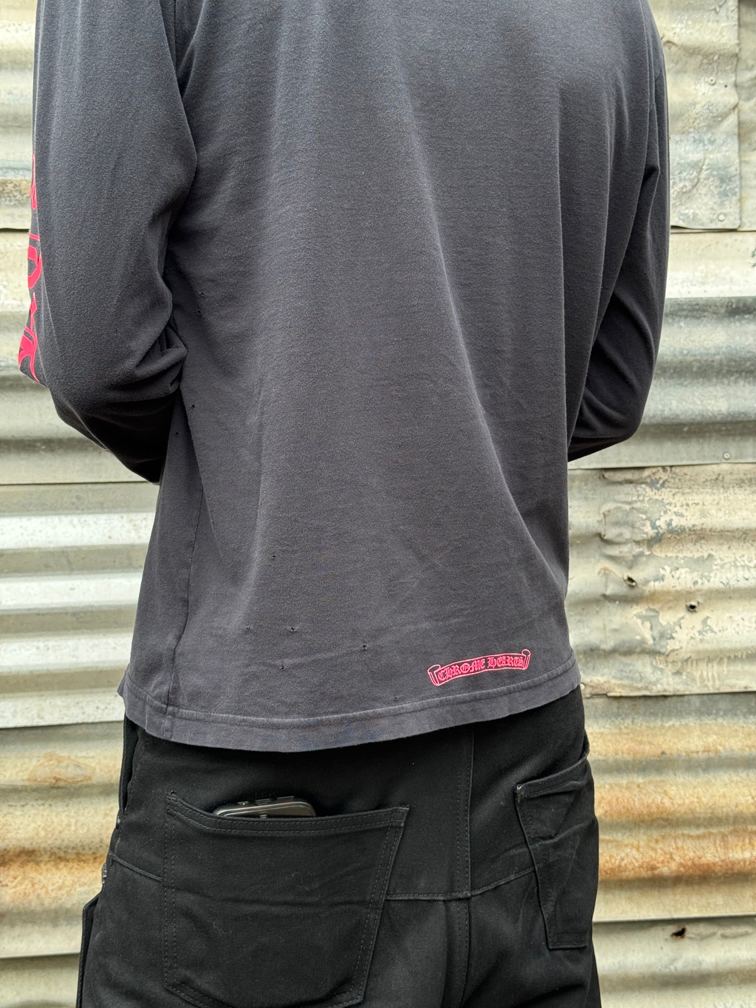 2010S CHROME HEARTS PINK LETTER L/S TEE
