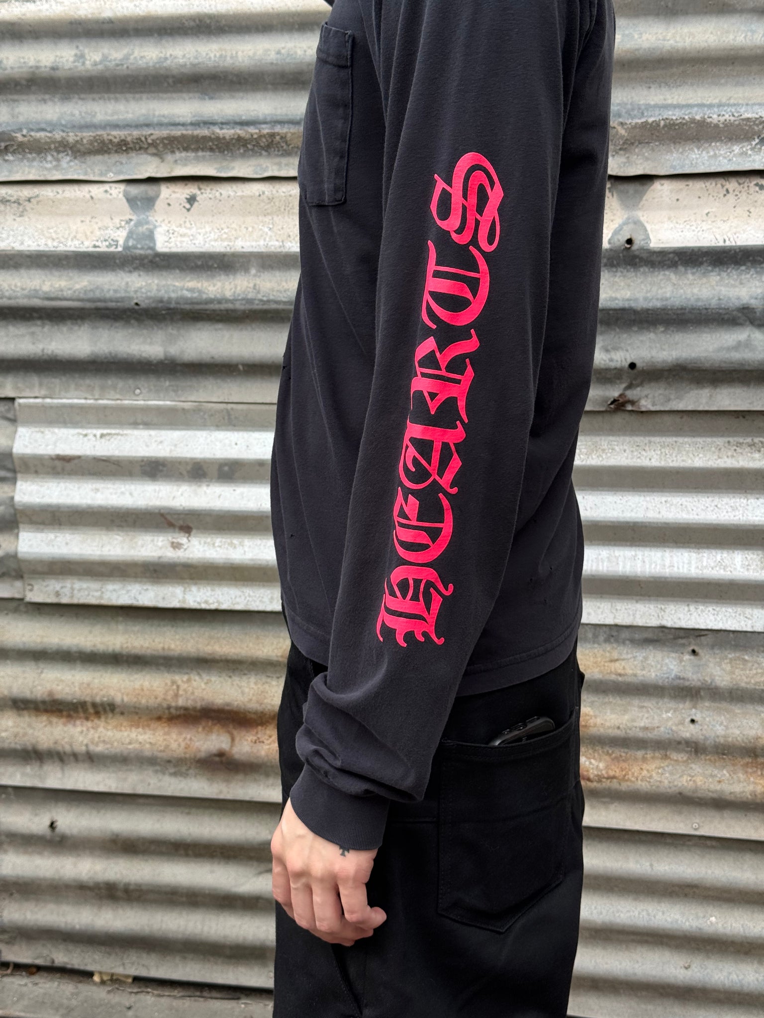 2010S CHROME HEARTS PINK LETTER L/S TEE