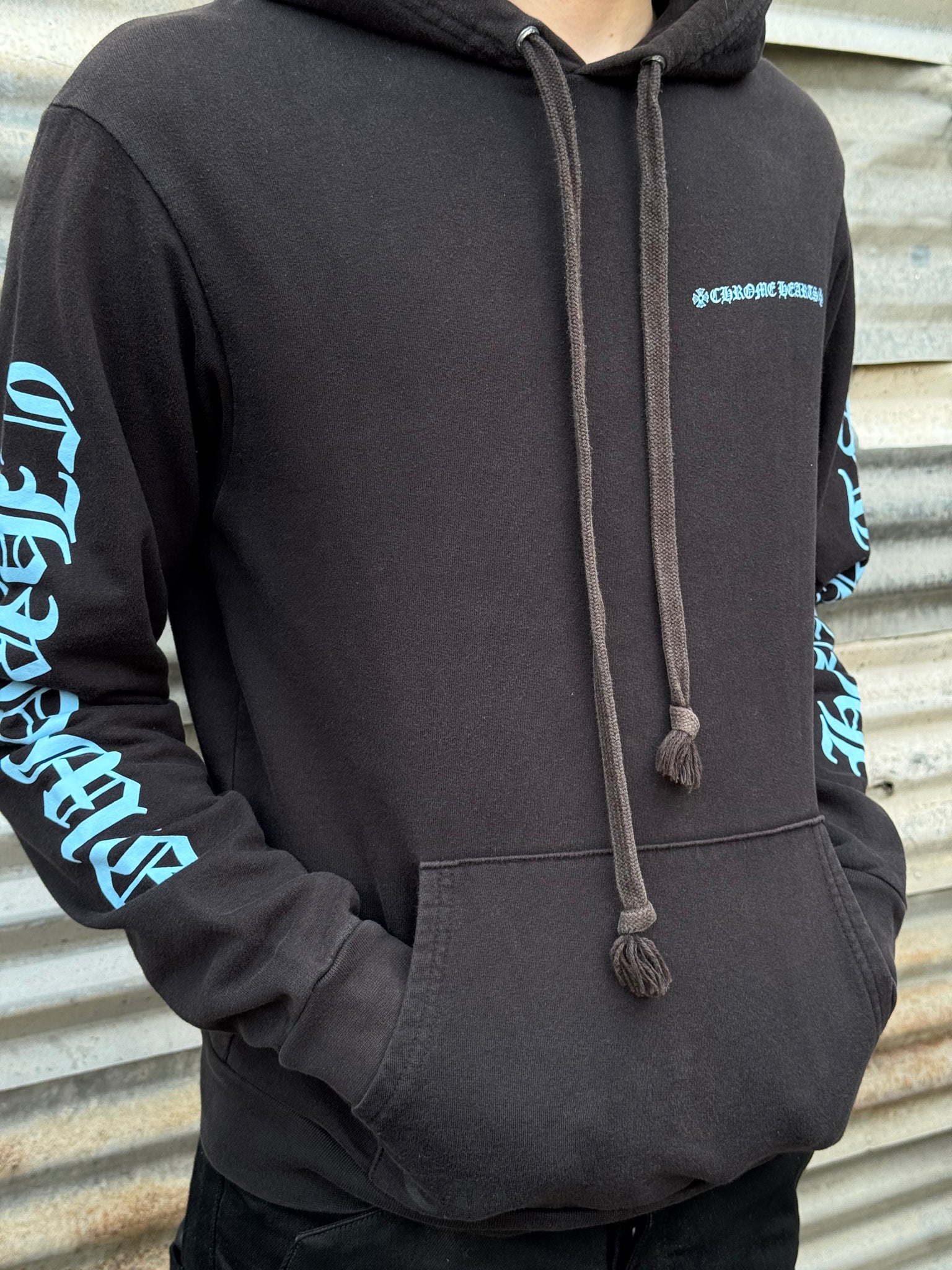2000S CHROME HEARTS BLUE LOGO HOODED SWEATSHIRT