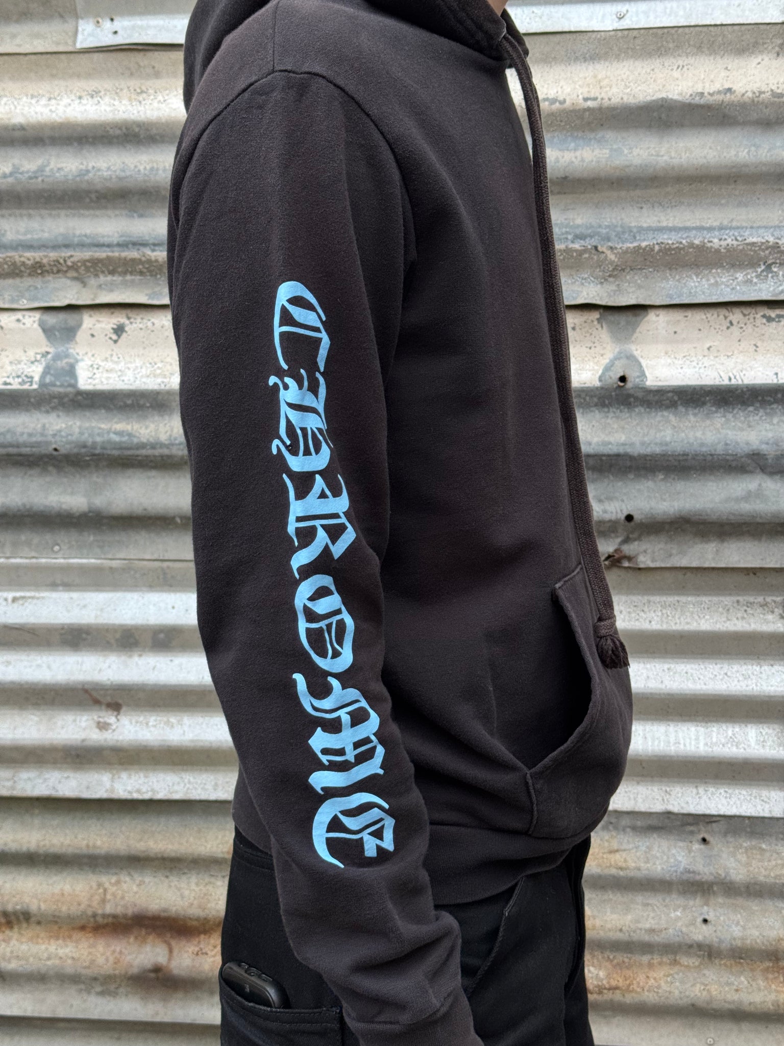 2000S CHROME HEARTS BLUE LOGO HOODED SWEATSHIRT