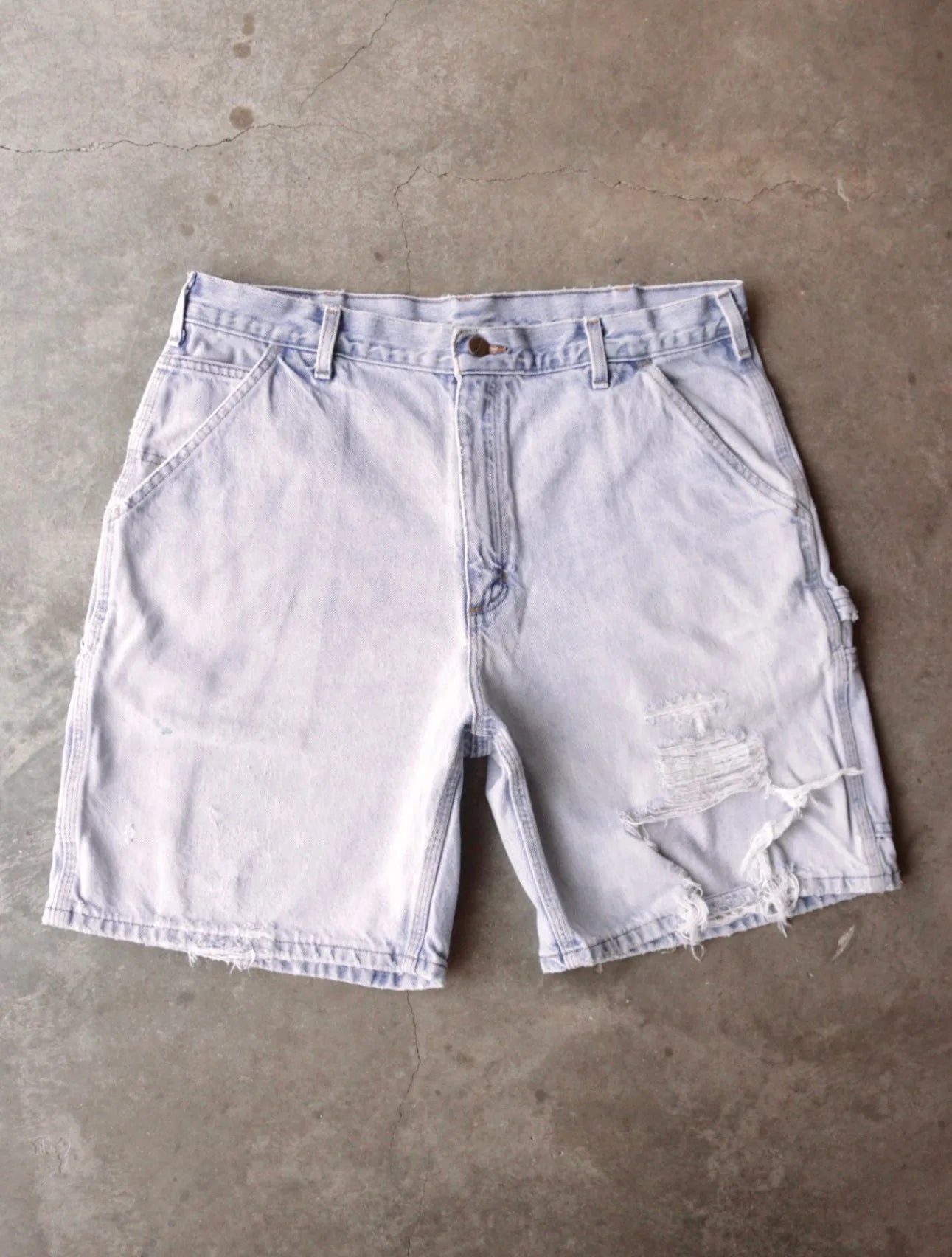 CARHARTT DISTRESSED DENIM SHORTS