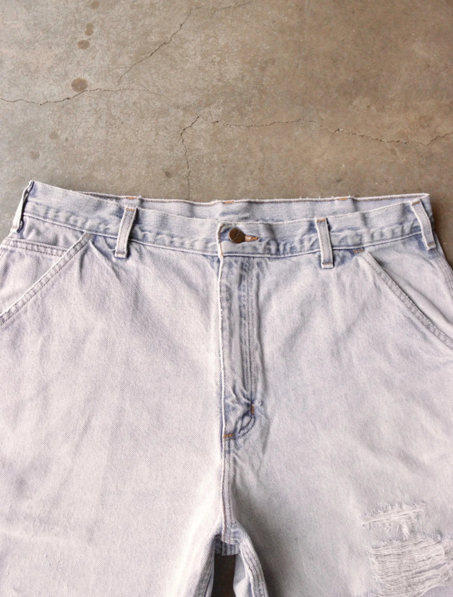 CARHARTT DISTRESSED DENIM SHORTS