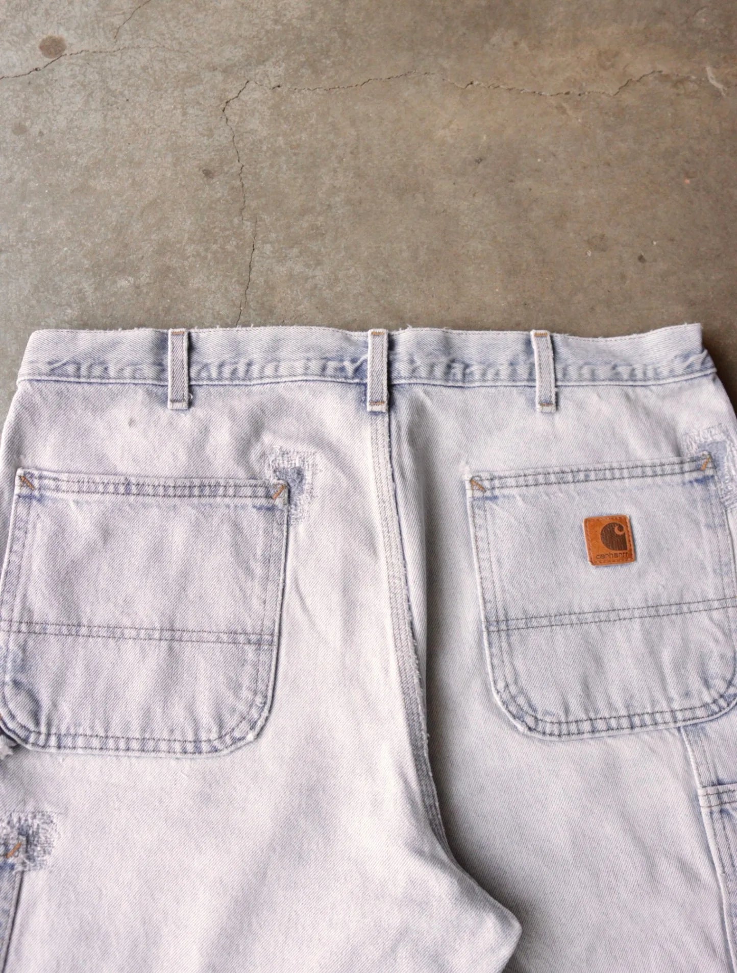 CARHARTT DISTRESSED DENIM SHORTS