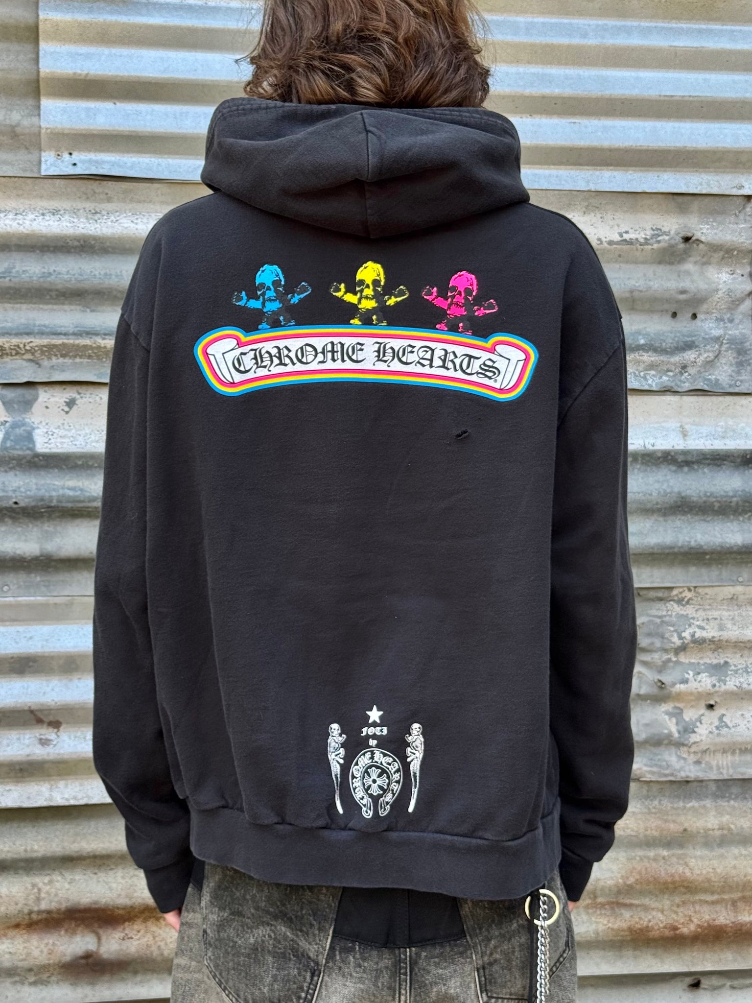 2000S CHROME HEARTS FOTI ZIP UP HOODED SWEATSHIRT