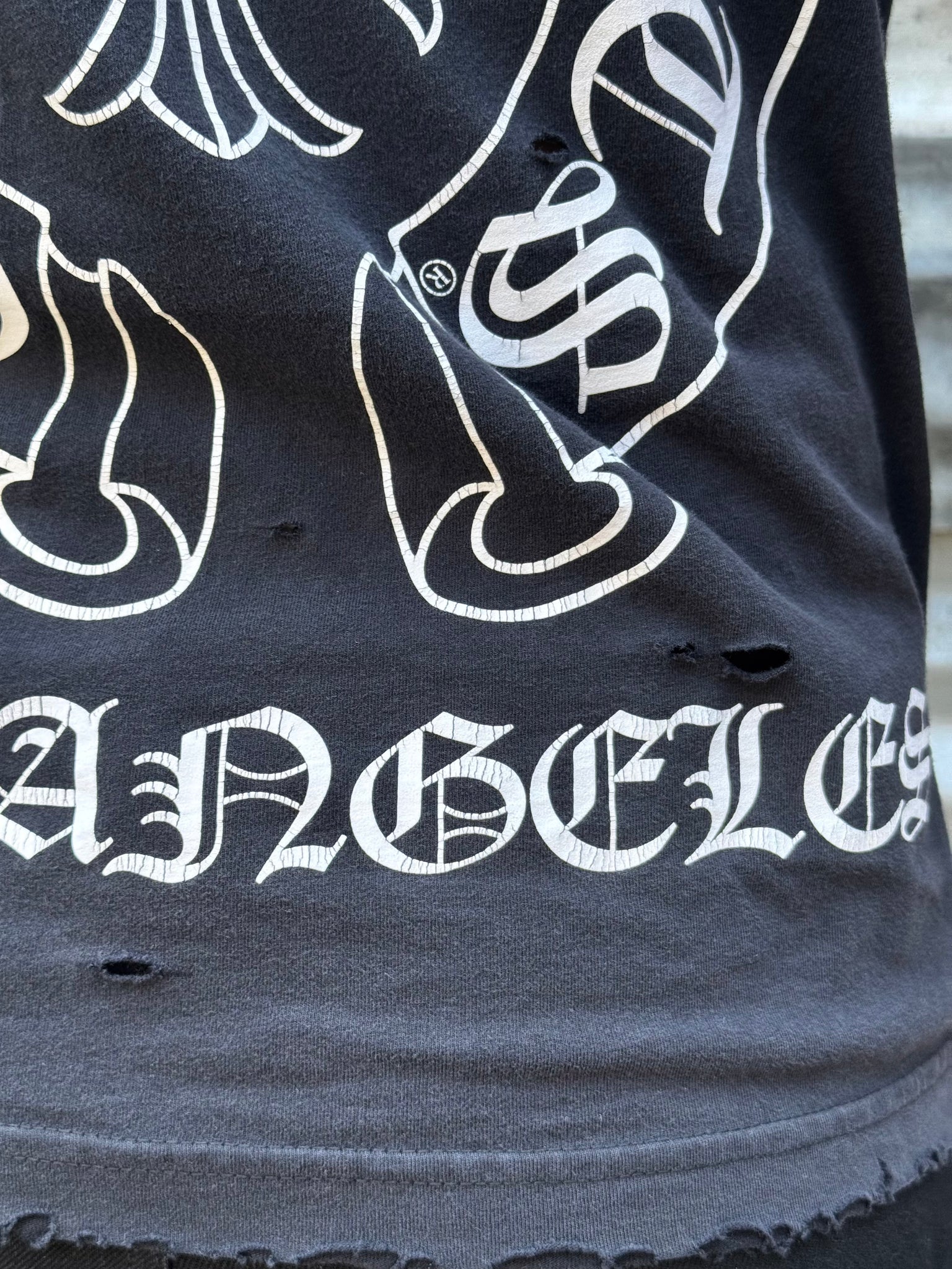 2000S CHROME HEARTS CITY LA DISTRESSED TEE