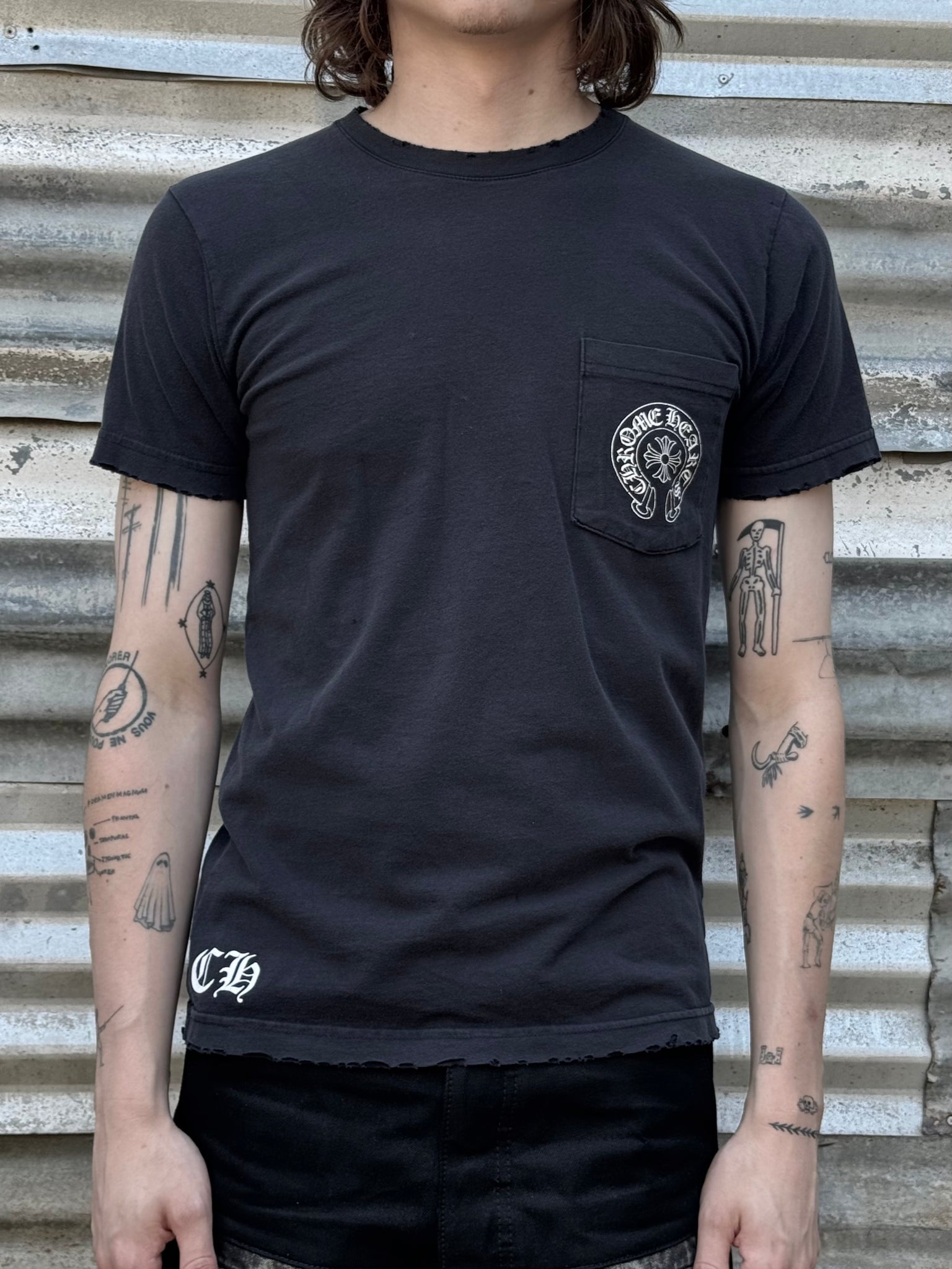 2000S CHROME HEARTS CITY LA DISTRESSED TEE