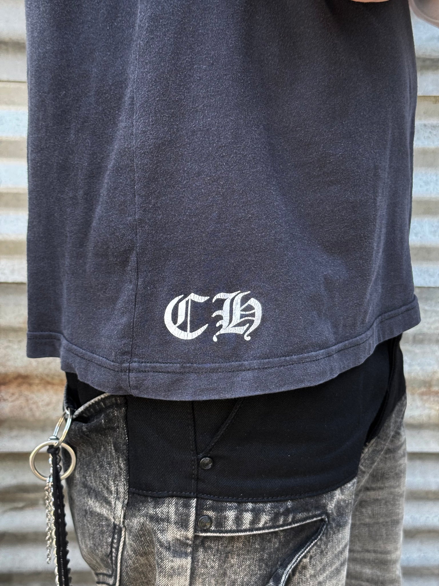 2000S CHROME HEARTS CROSS FADED TEE