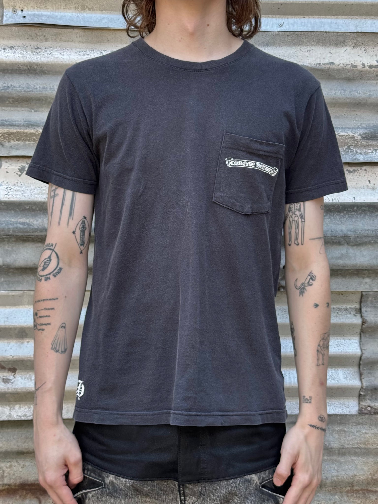 2000S CHROME HEARTS CROSS FADED TEE