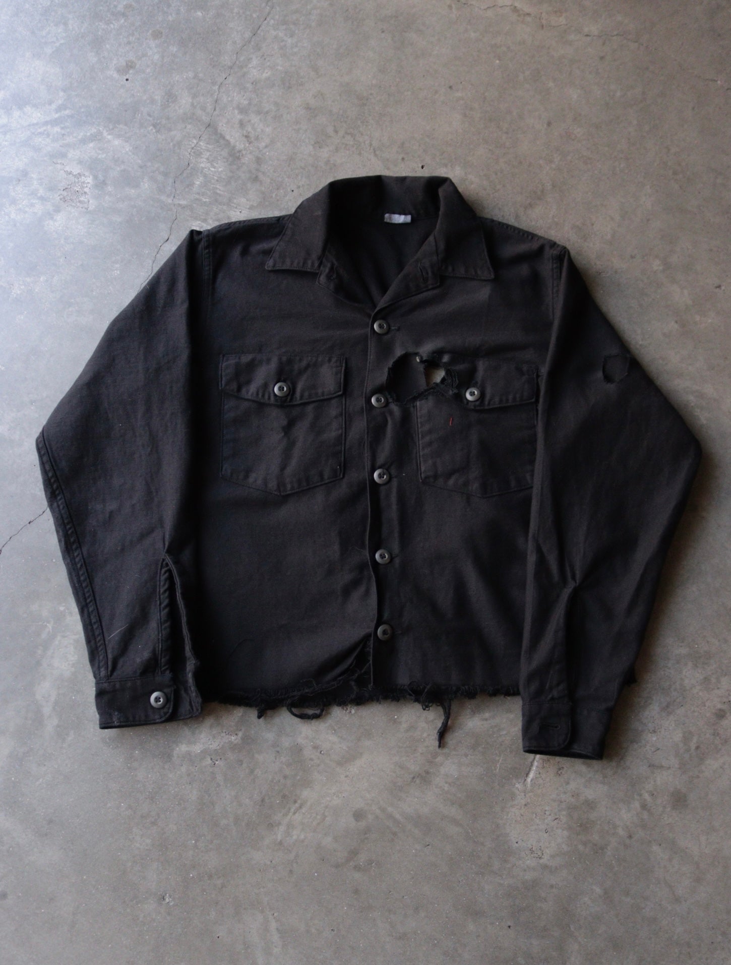 1970S OVERDYED MILITARY BUTTON UP SHIRT