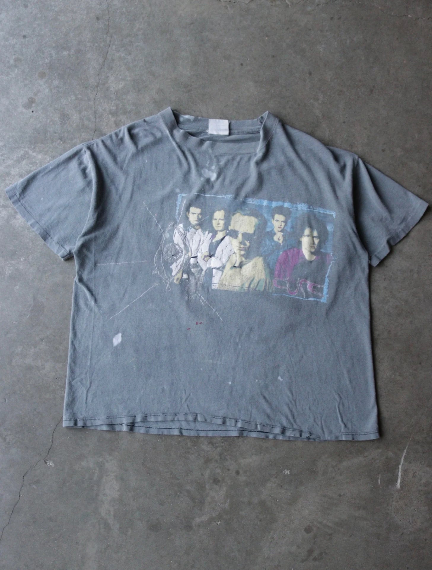 1990S THE CURE FADED DISTRESSED BAND TEE