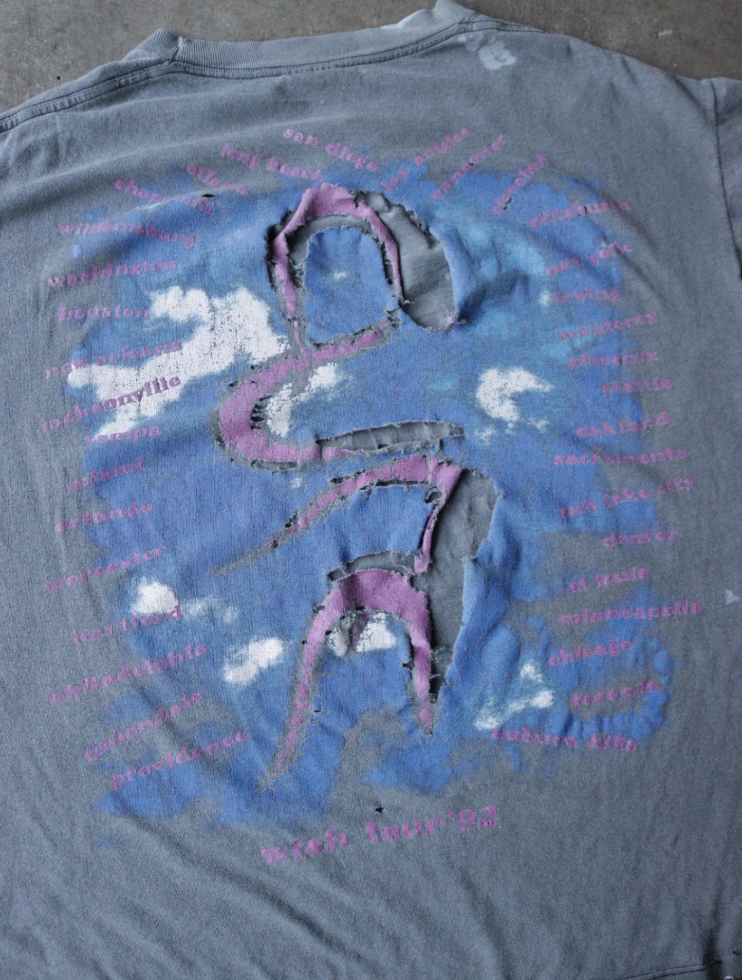 1990S THE CURE FADED DISTRESSED BAND TEE