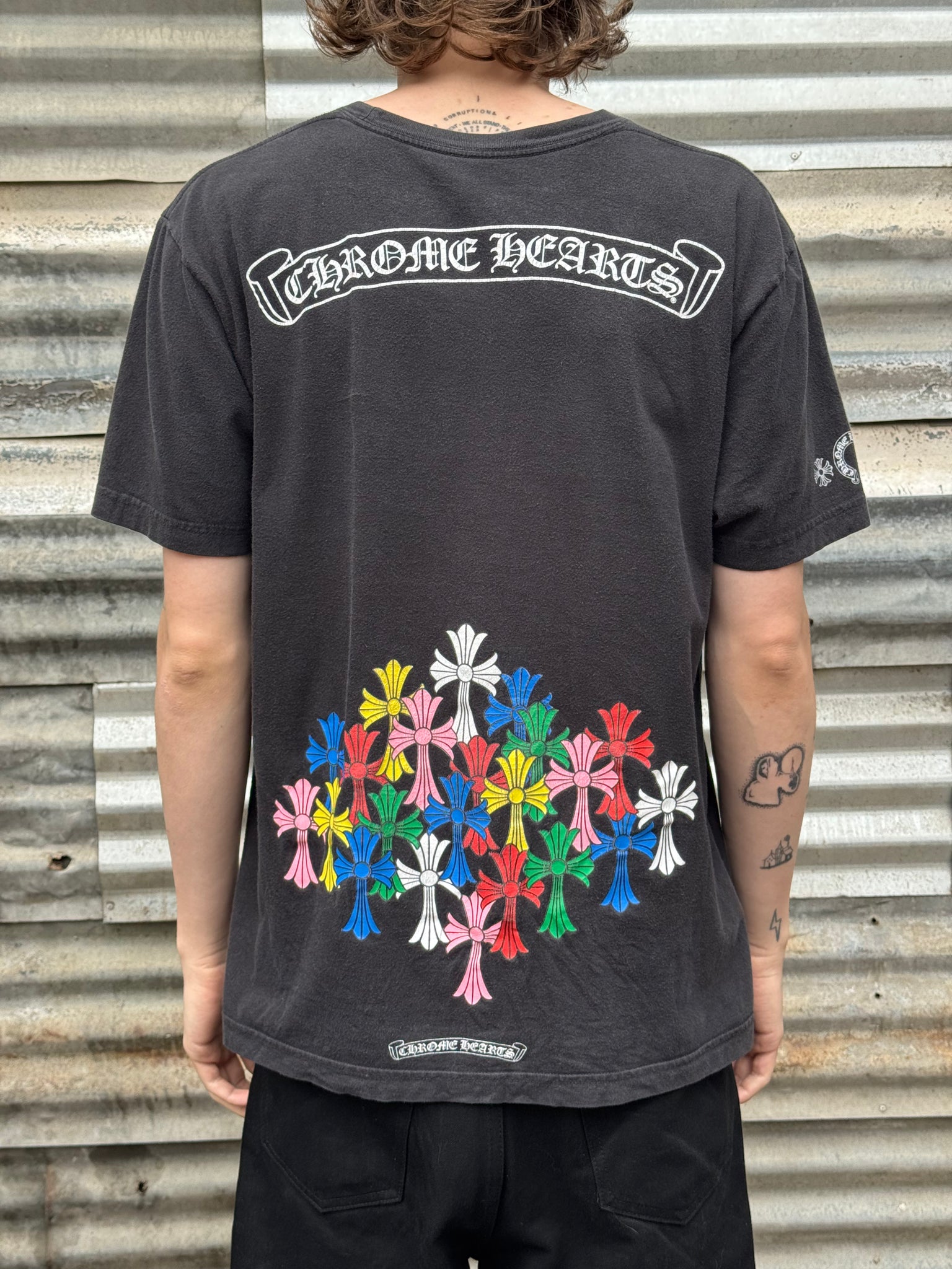 2000S CHROME HEARTS MULTI COLOR CROSS TEE