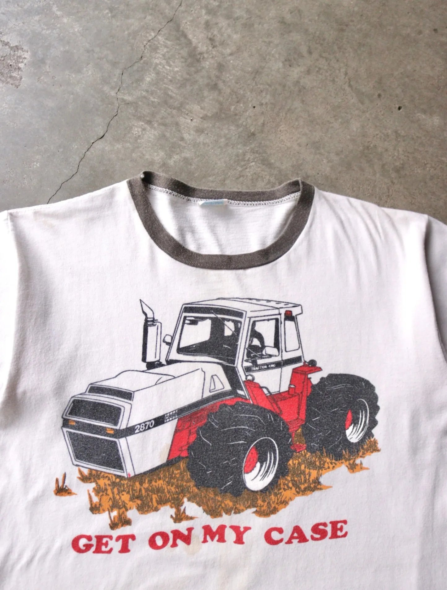 1980S GET ON MY CASE RINGER TEE