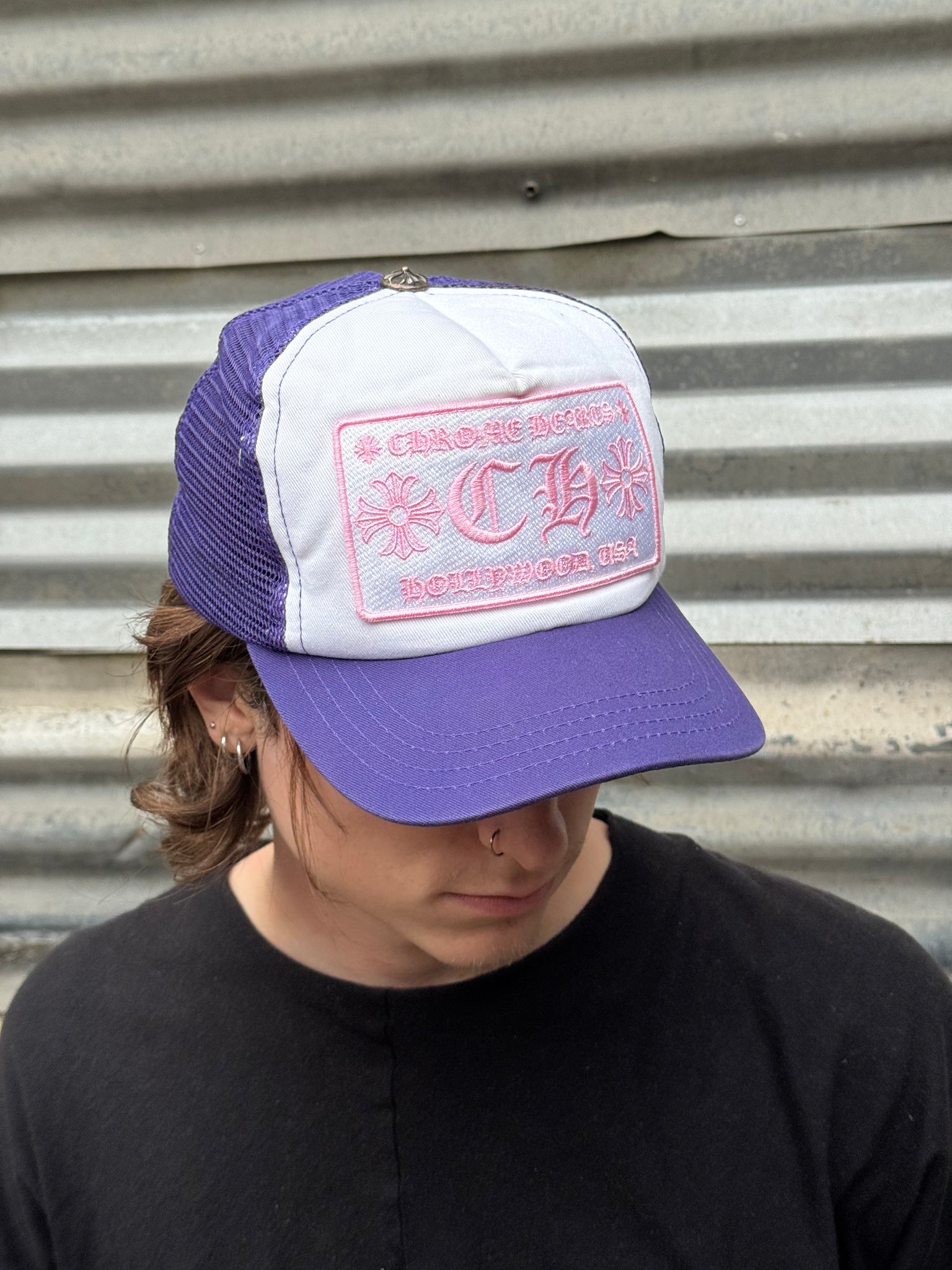 2000S CHROME HEARTS PURPLE TRUCKER HAT