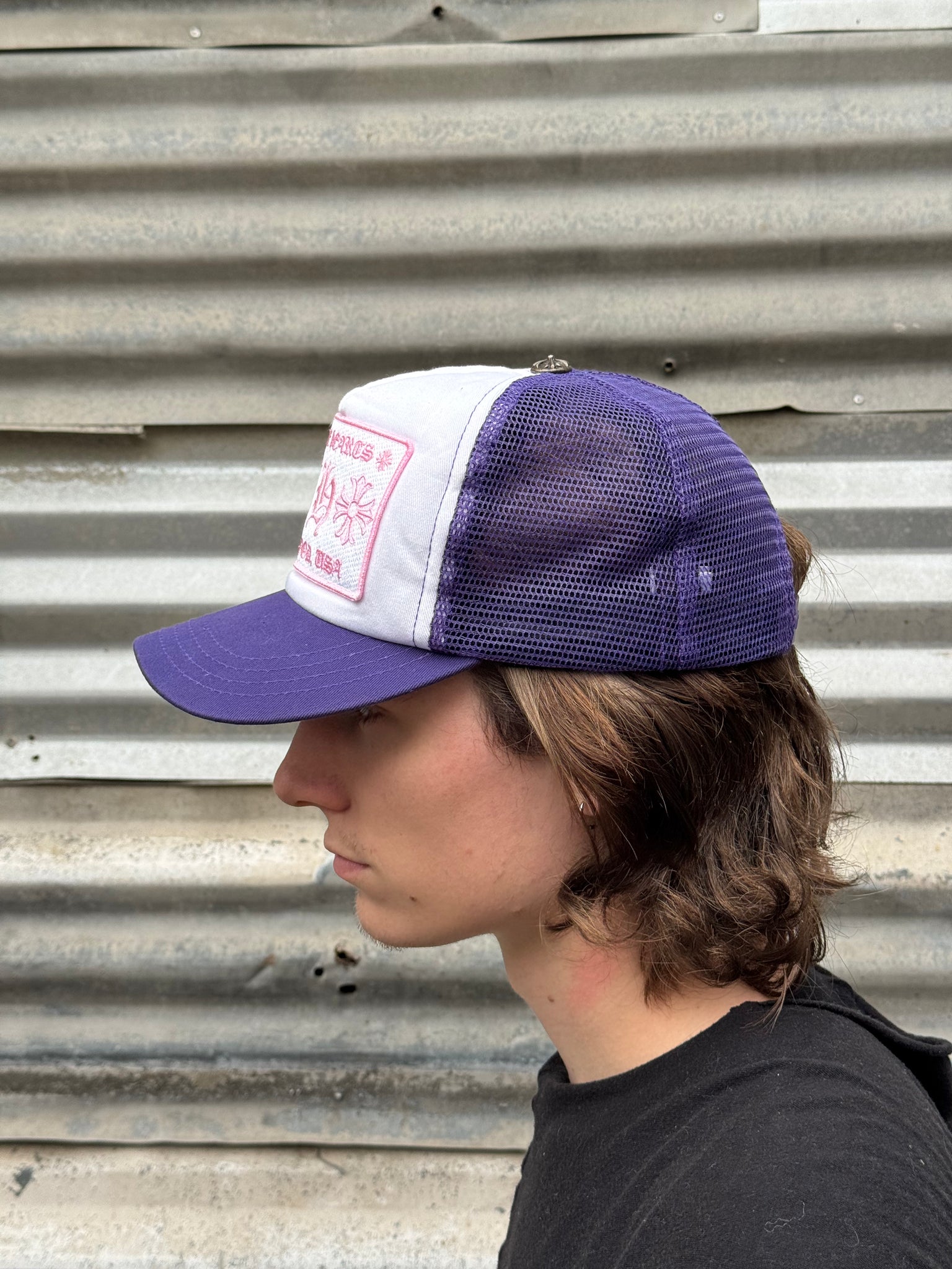 2000S CHROME HEARTS PURPLE TRUCKER HAT