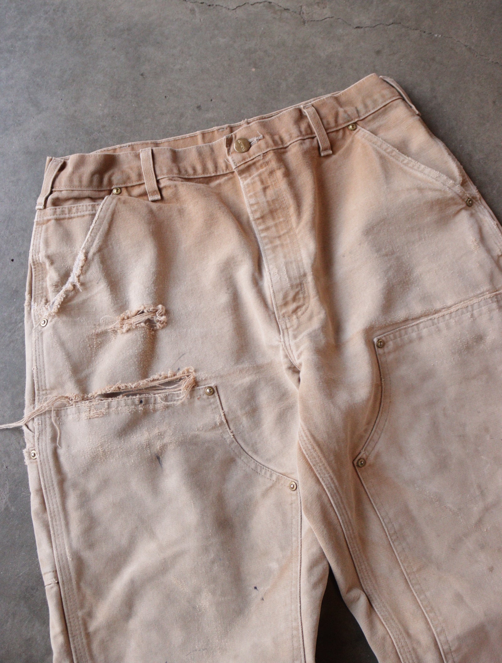 パンツ FI-Distressed Double Knee Pants CARHARTT DISTRESSED FADED TAN DOUBLE KNEE PANTS – TWO FOLD