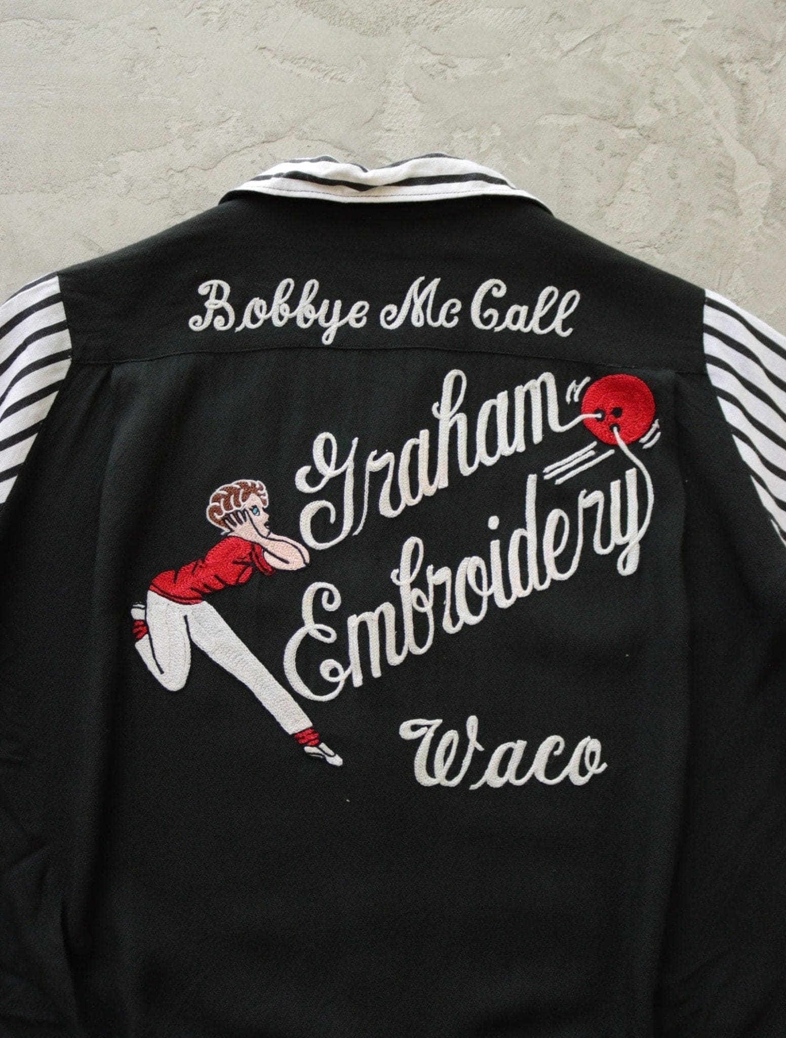 1940S BOXY 'GRAHAM' CHAINSTITCH BOWLING SHIRT - TWO FOLD