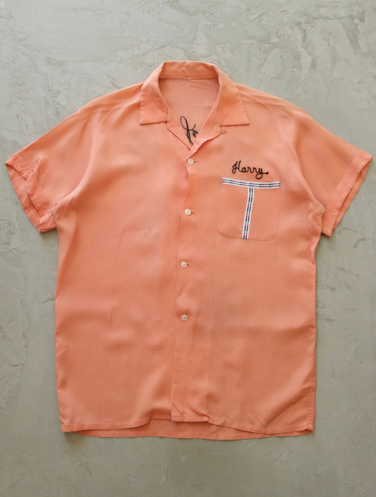 1950S CHAINSTITCH HARRY BOWLING SHIRT - TWO FOLD