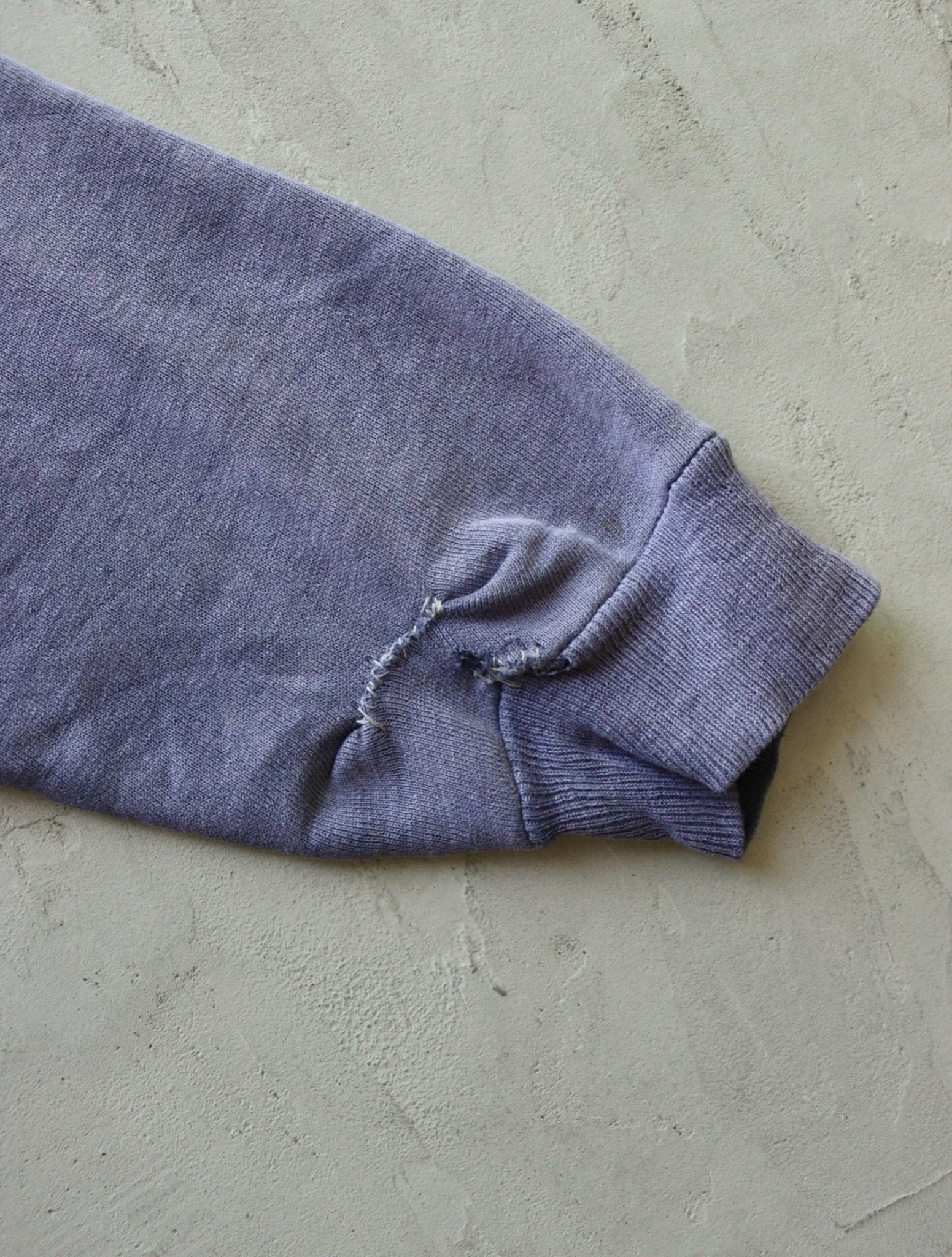 1950S SUN FADED PURPLE BOXY REPAIRED SWEATSHIRT - TWO FOLD