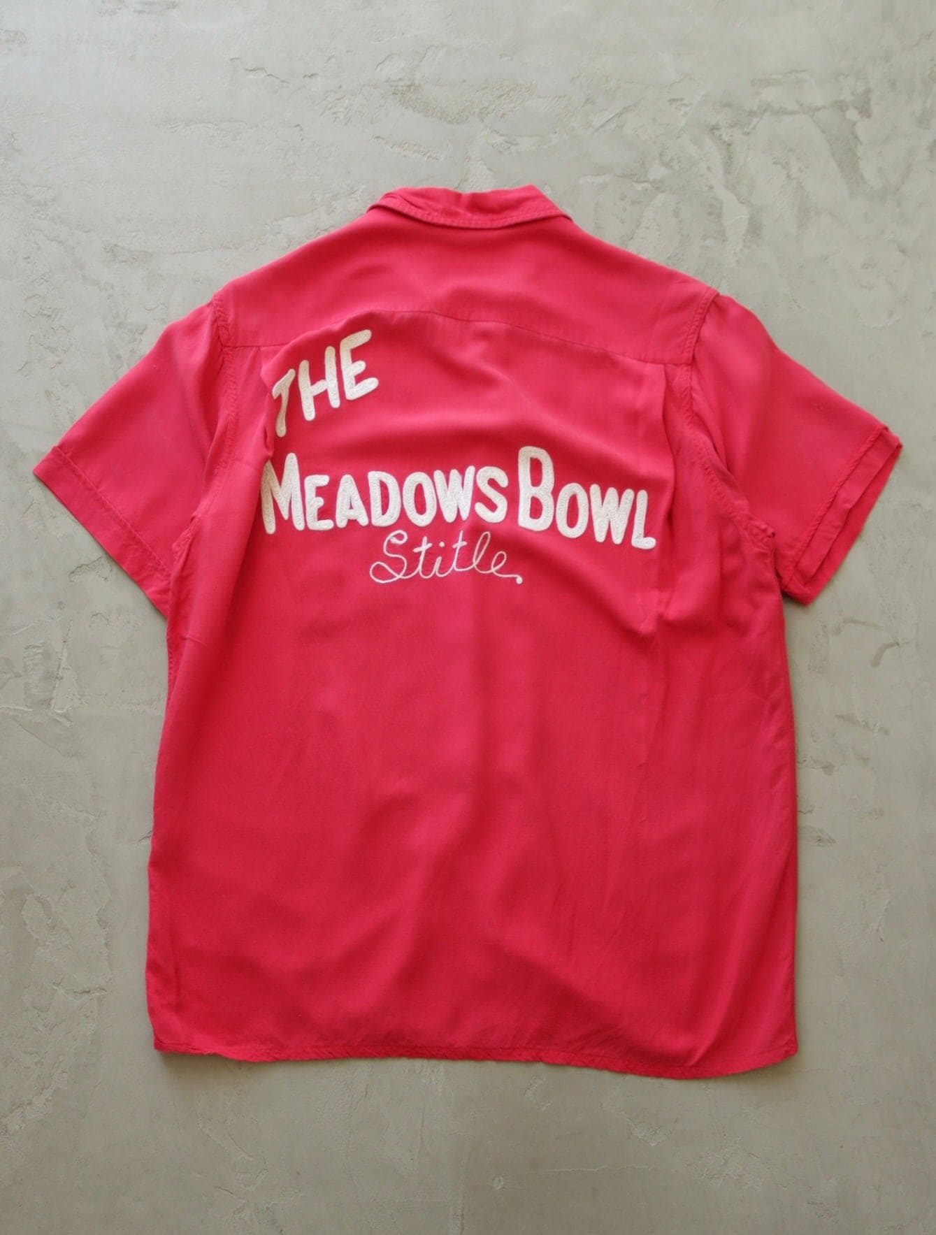 1950S THE MEADOWS BOWL CHAINSTITCH BOWLING SHIRT - TWO FOLD