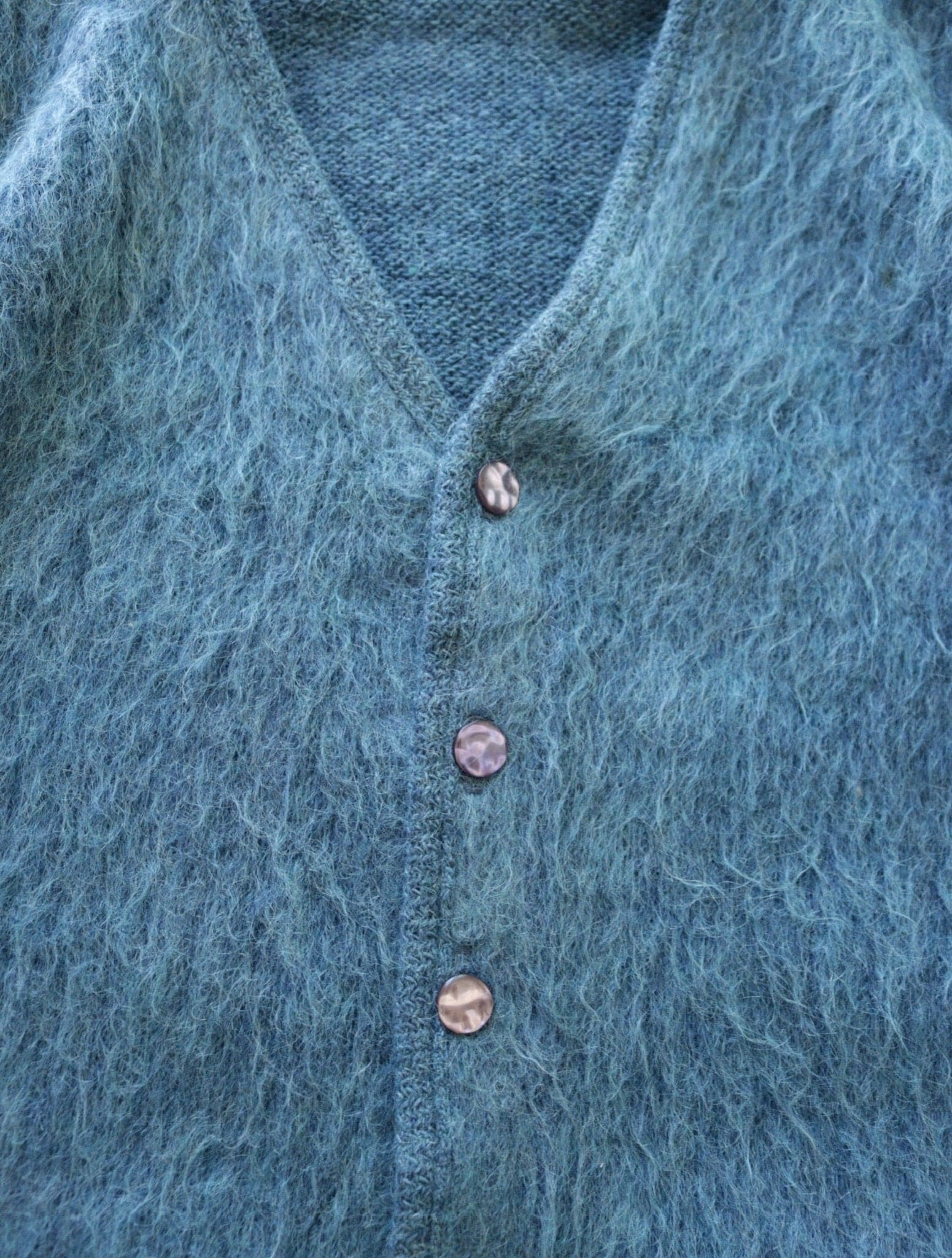 1970S BLUE MOHAIR CARDIGAN - TWO FOLD