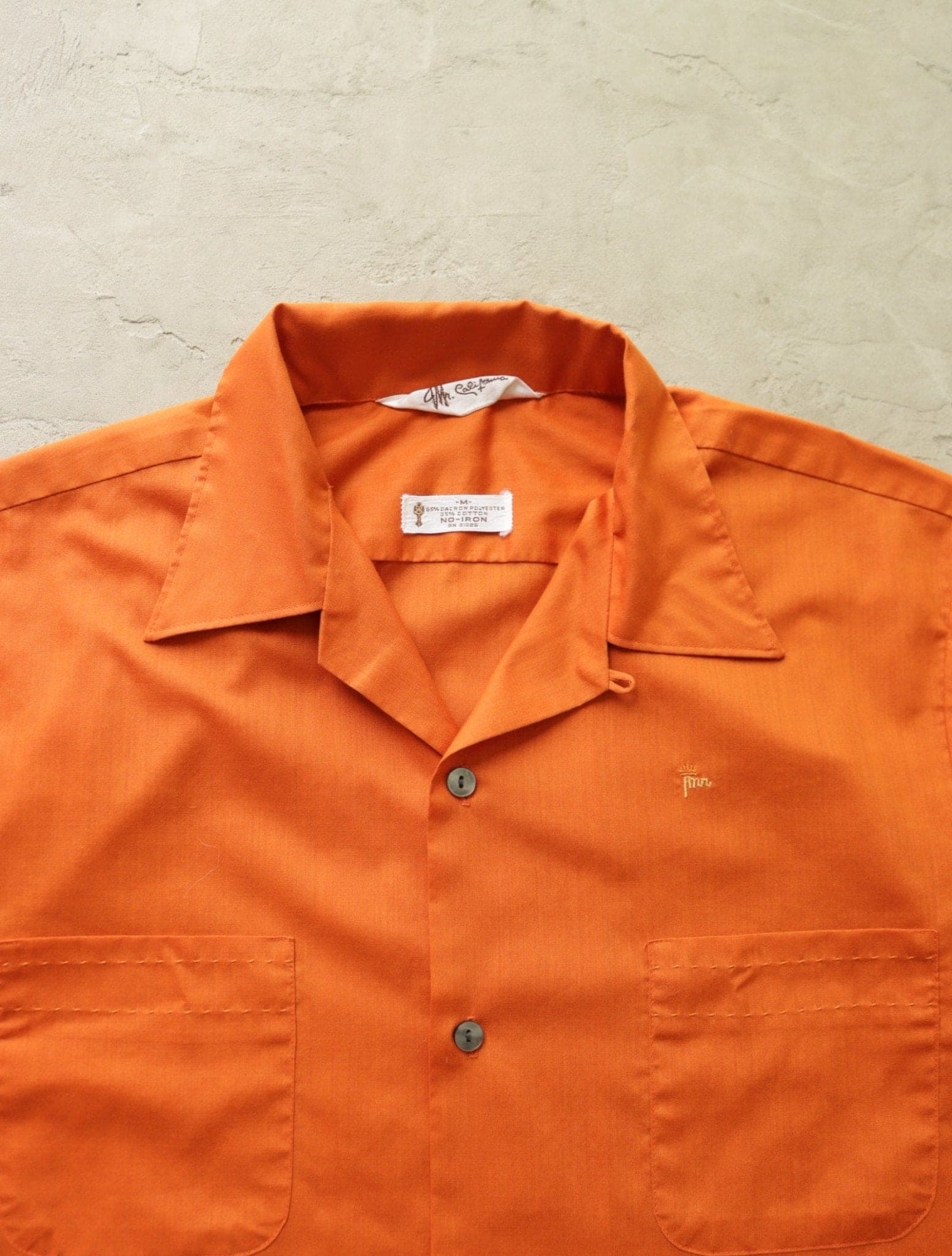 1970S ORANGE BOWLING SHIRT - TWO FOLD