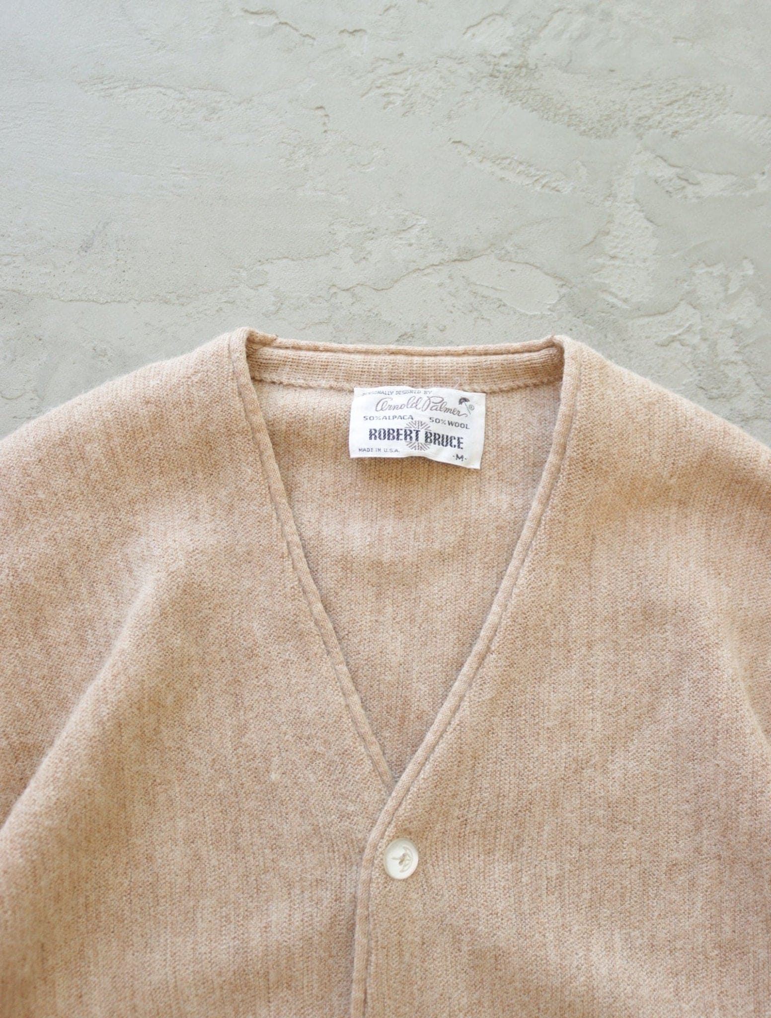 1970S TAN ALPACA CARDIGAN - TWO FOLD